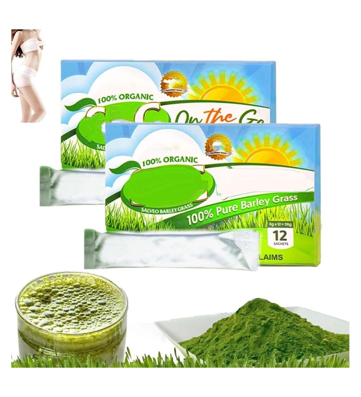  Qoobom Salveo Barley Grass Powder 100% Pure and Organic Salveo Well - Organic Barley Grass Juice Powder Improve Your Health Naturally Excretes Body Waste in Just 2 Weeks - Buy Online on GoSupps.com