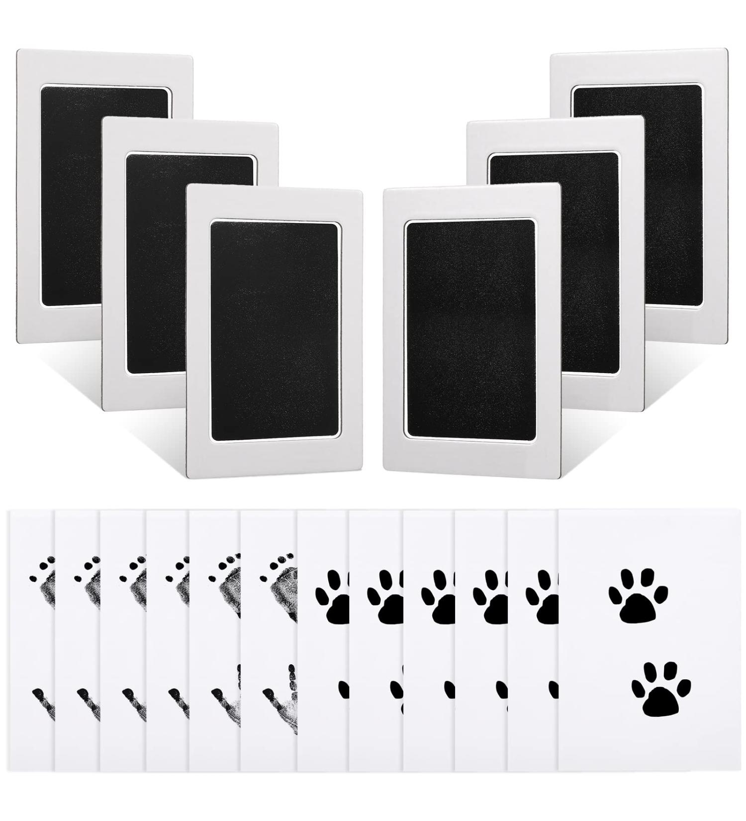 Inkless Handprint & Footprint Kit | Baby Safe Ink Pad for Newborn | Paw Print Stamp & Imprint Cards | Family Keepsake & Baby Shower Gift - Black - Buy Online on GoSupps.com