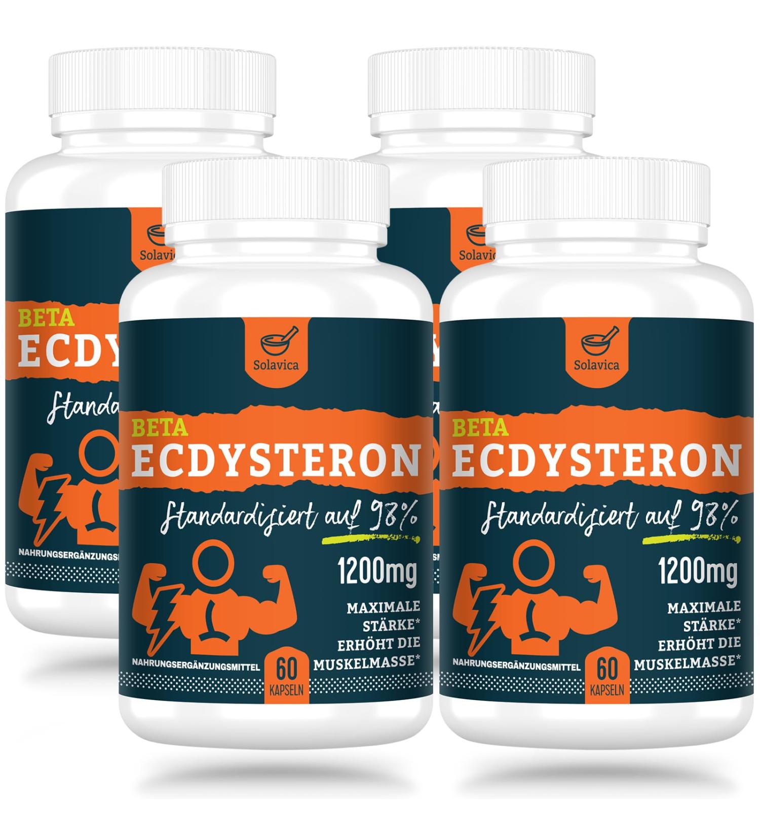 Buy Beta Ecdysterone Supplement 1200 mg - 98% Purity | 240 Capsules (Pack of 4) - Enhance Performance & Muscle Growth - International Shipping Available - Buy Online on GoSupps.com