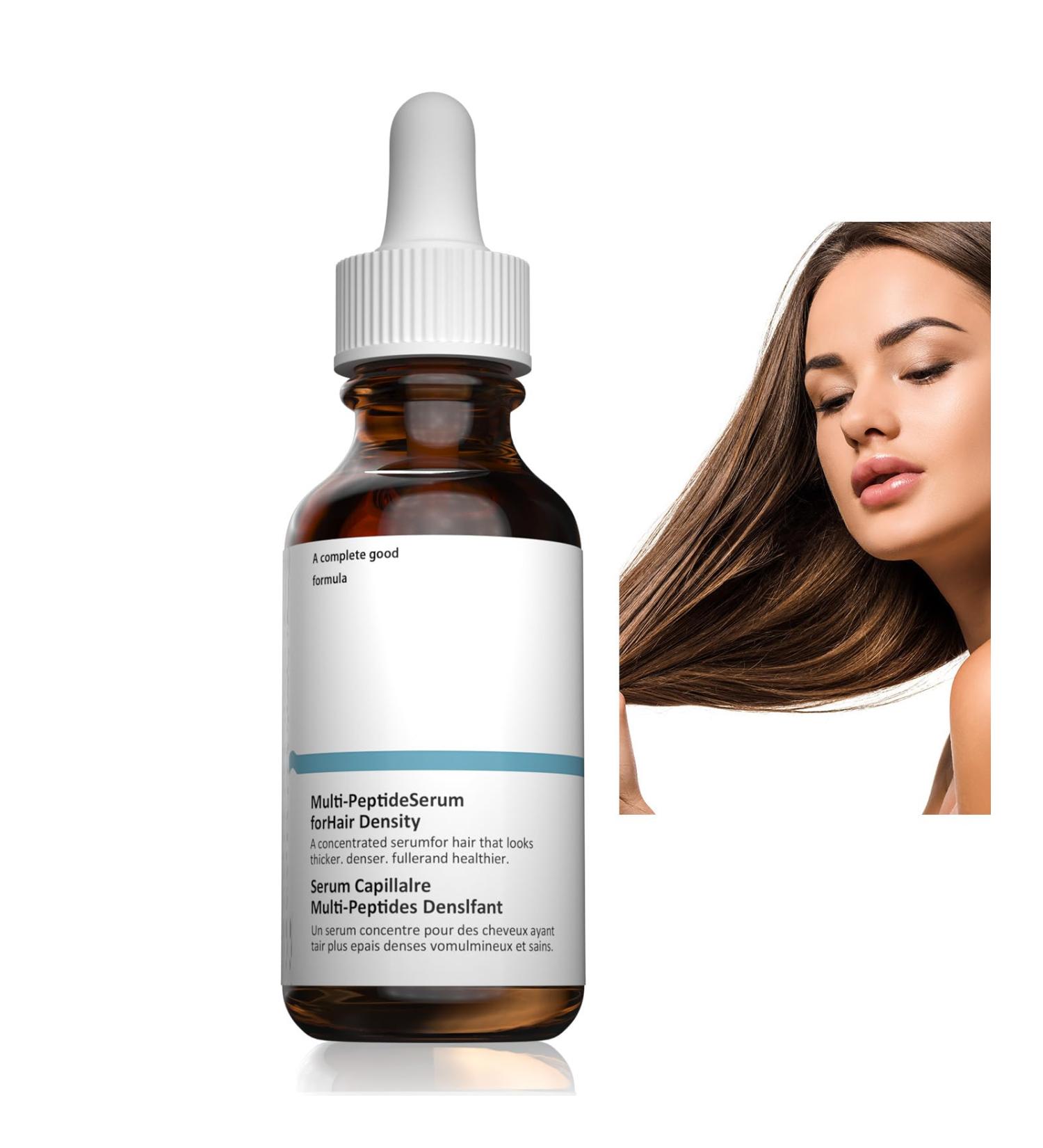Hair Growth Serum for Thinning Hair - Vegan Multi Peptide Formula for Men & Women | Natural Frizz Control - 30mL - Buy Online on GoSupps.com