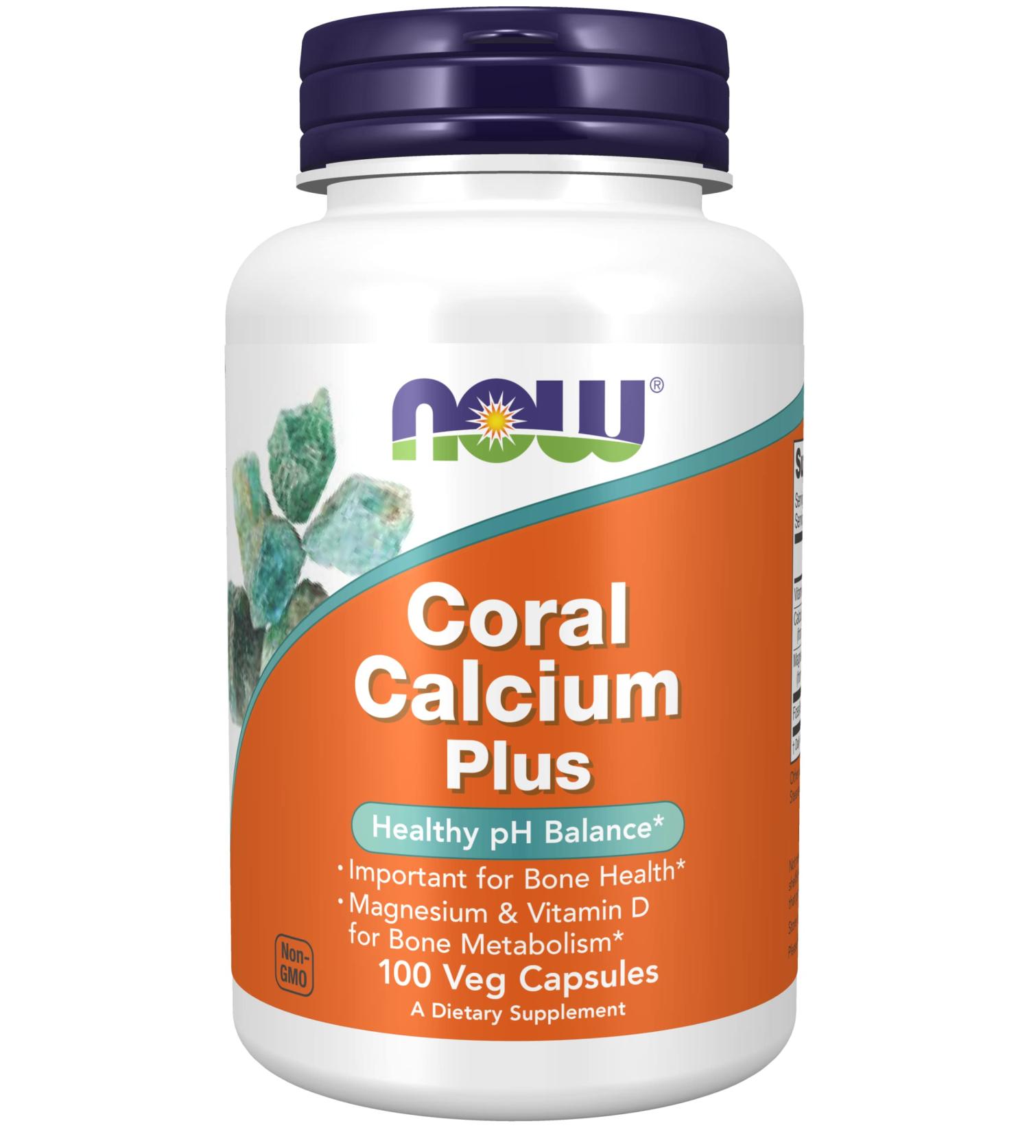 Buy Now Foods Coral Calcium Plus - 100 Vegan Capsules for Bone Health - Buy Online on GoSupps.com