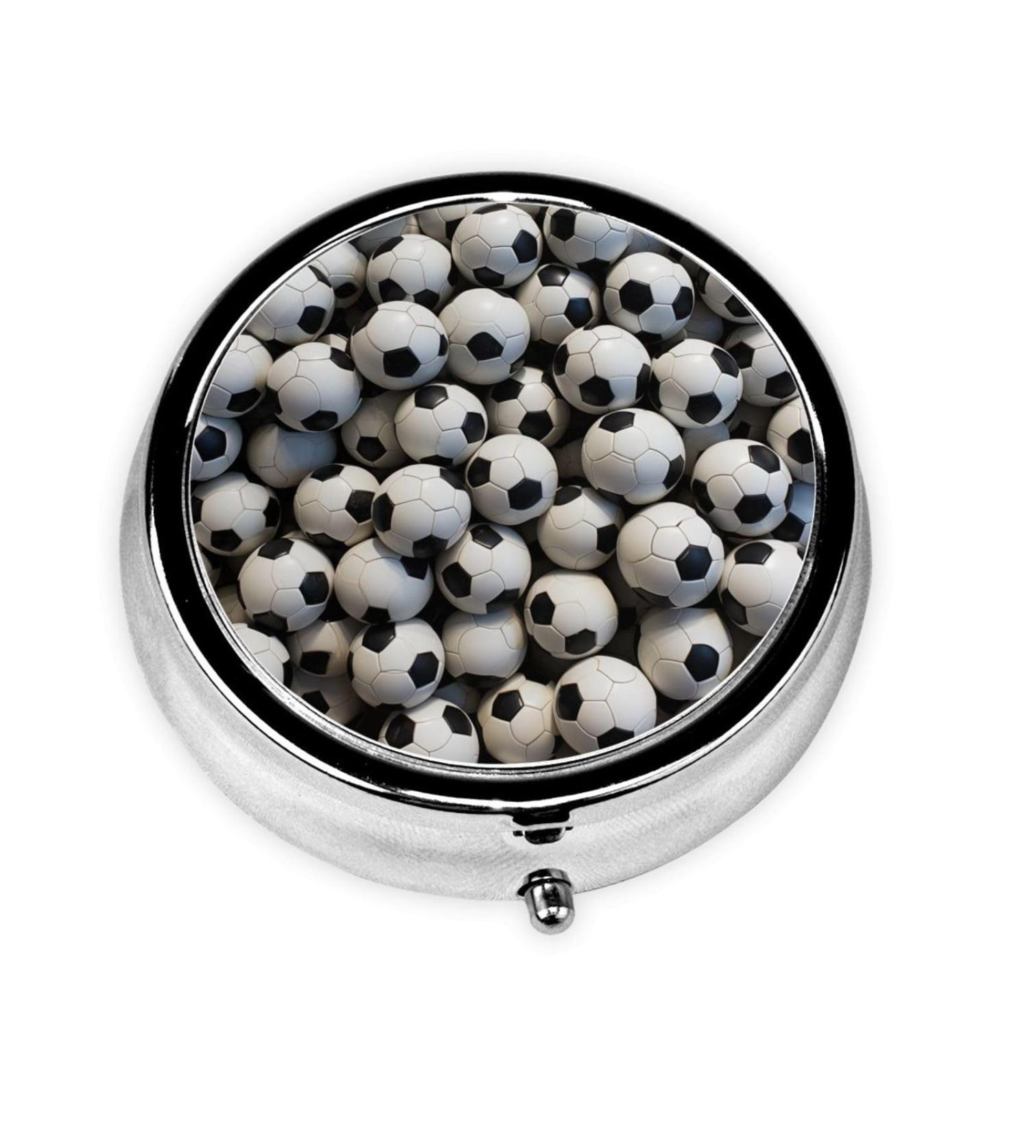 Portable Mini Football Pill Box - 3-Compartment Plastic Organizer for Travel | Hinged Design for Small Pills - Buy Online on GoSupps.com