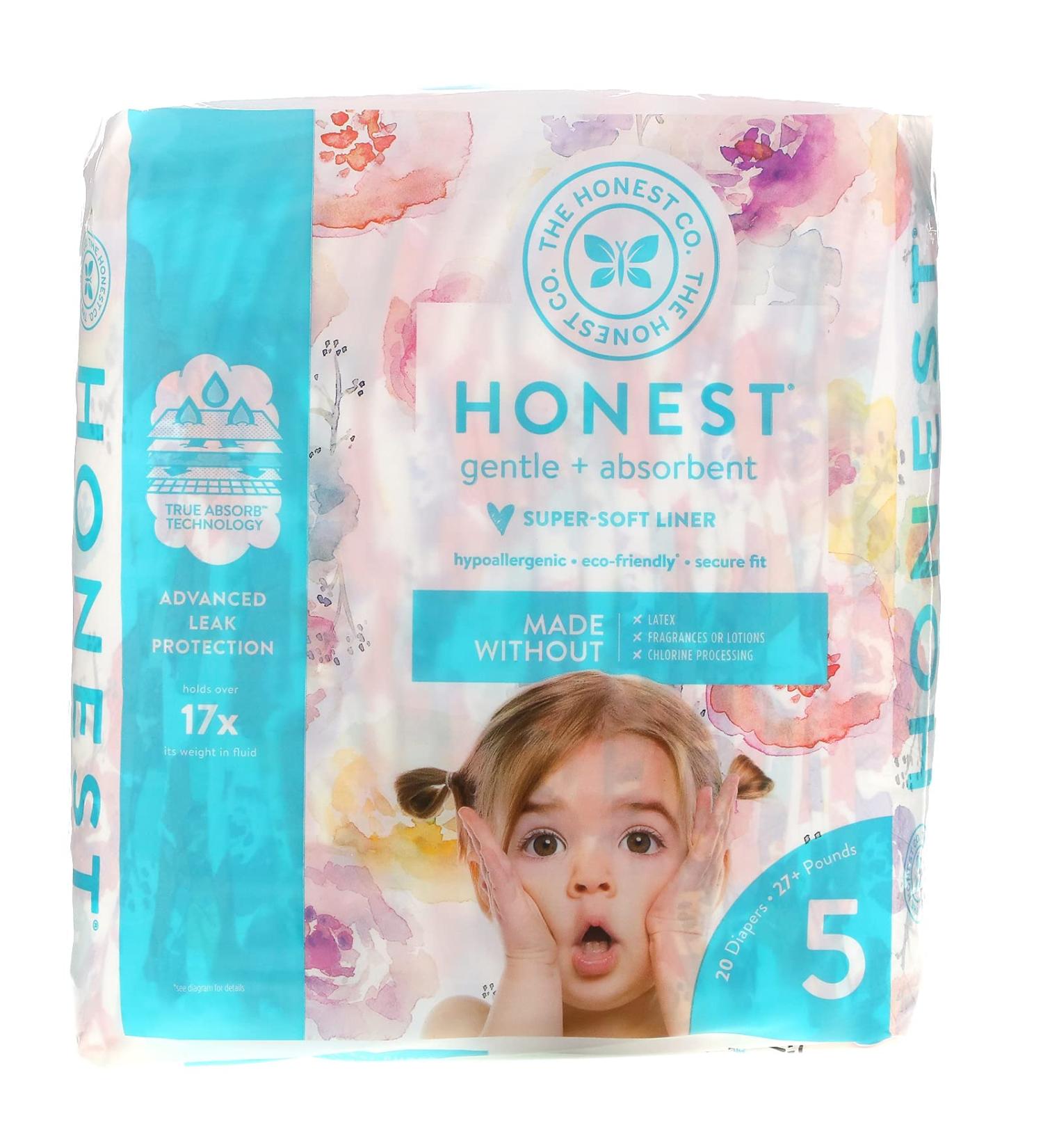 The Honest Company Honest Diapers Size 5 27+ Pounds Rose Blossom 20 Diapers - Buy Online on GoSupps.com