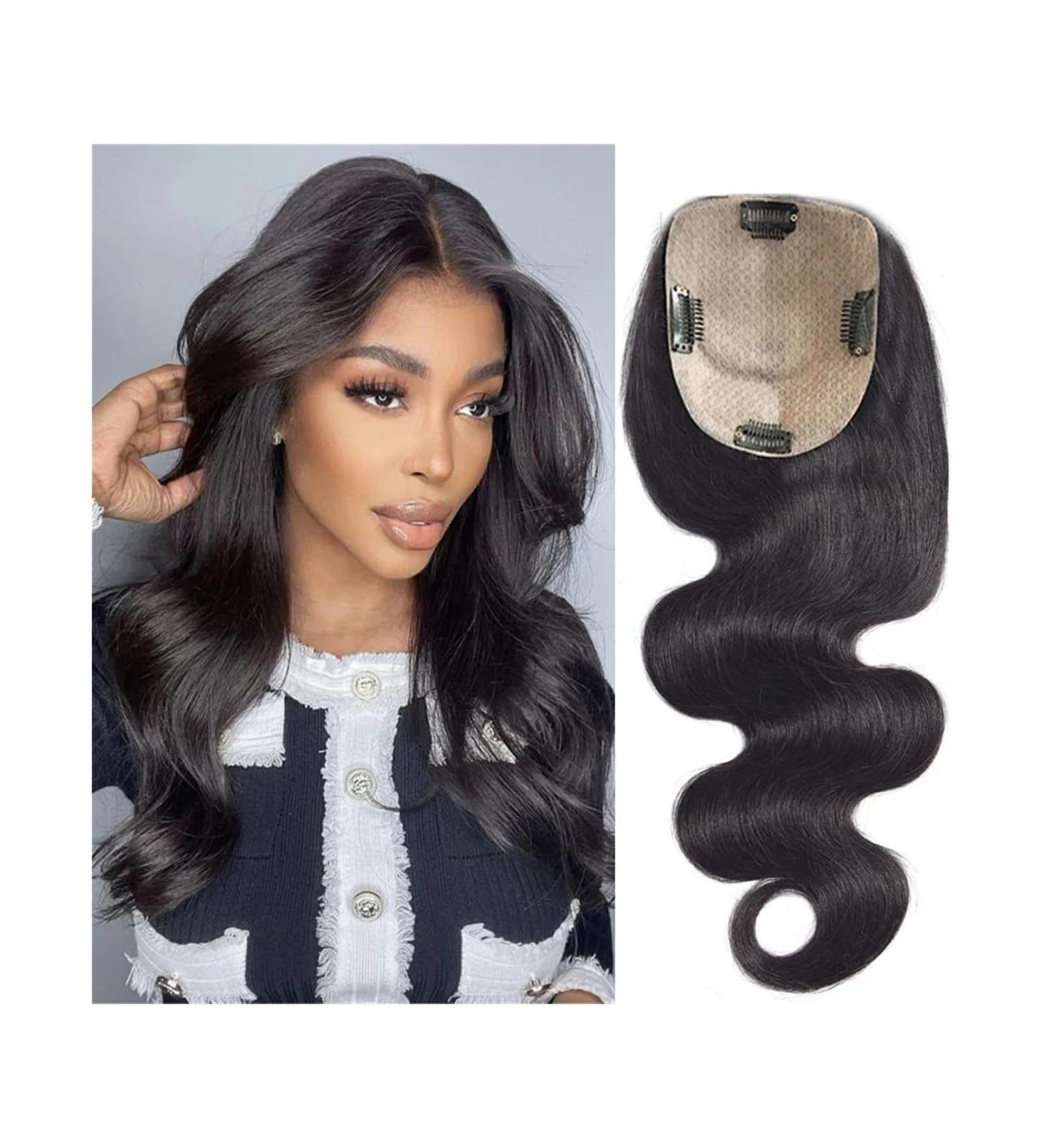 Human Hair Toppers Body Wave Silk Base Topper with Baby Hair 8-22" Chinese Remy Hair Natural Scalp Hair Piece with 4 Clips Ideal for Thinning Hair (Color : 14 inches Size : 12X13cm) 12X13cm 14 inches - Buy Online on GoSupps.com