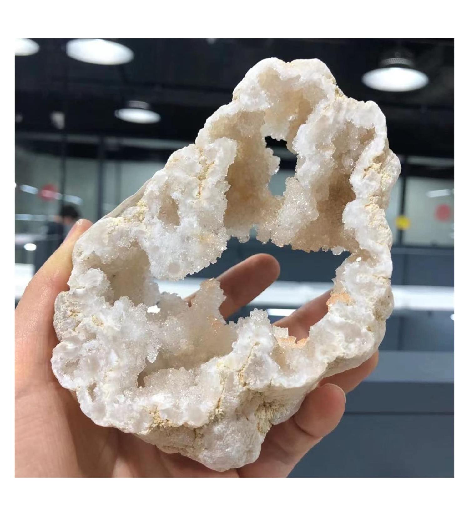 Natural Crystal Rough Natural White Agate Geode Double-Sided Cutting Quartz Crystal Cluster Minerals Crystal Home Decoration (Size : 2pcs) ZJGIDTEM (Size : 1pc) - Buy Online on GoSupps.com