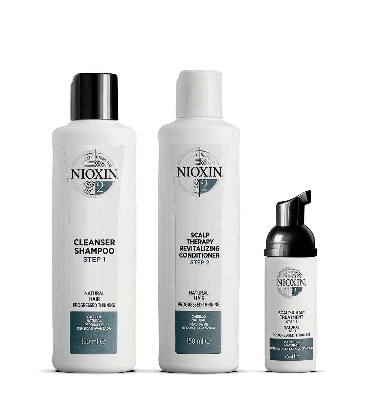 Nioxin System 2 Trial Kit | Natural Hair with Progressed Thinning | 3-Part Hair Treatment Set - Buy Online on GoSupps.com