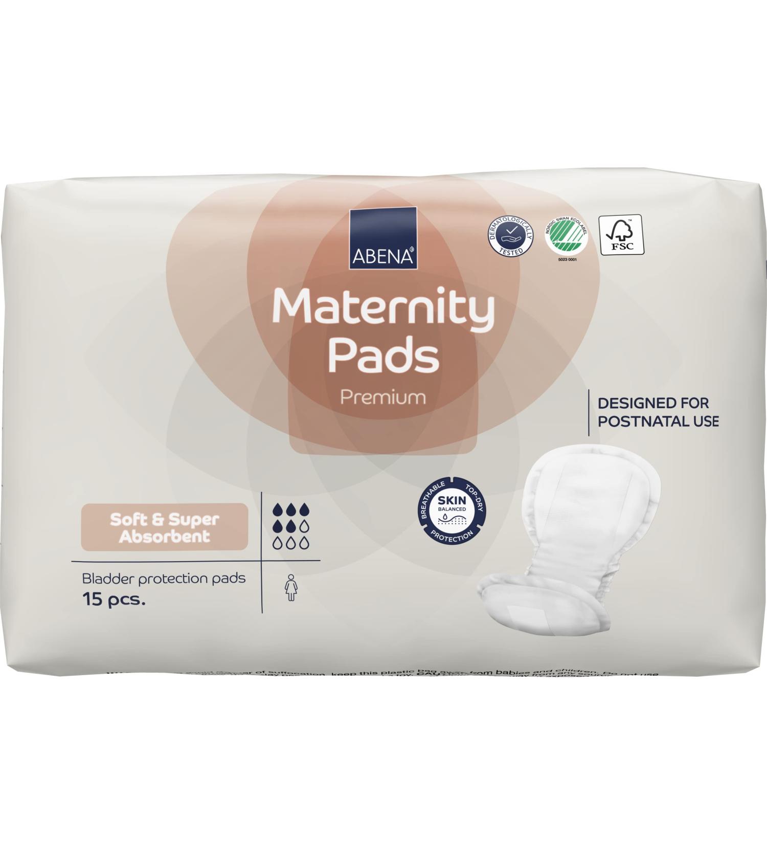 ABENA Premium Maternity Pads - Eco-Friendly Postpartum Essentials for Extra Protection - 15 Pack - Buy Online on GoSupps.com