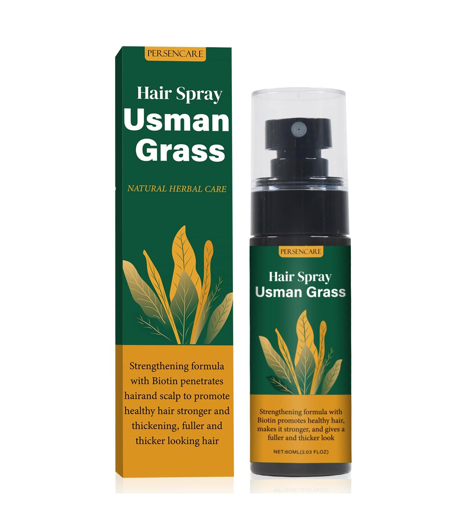 Natural Usman Grass Hair Serum Spray Boost Hair Growth Reverse Gray Hair Thinning & Hair Loss | Thicker Fuller Hair for Women & Men | Usma Mist for Smoothing & Scalp Care - Buy Online on GoSupps.com