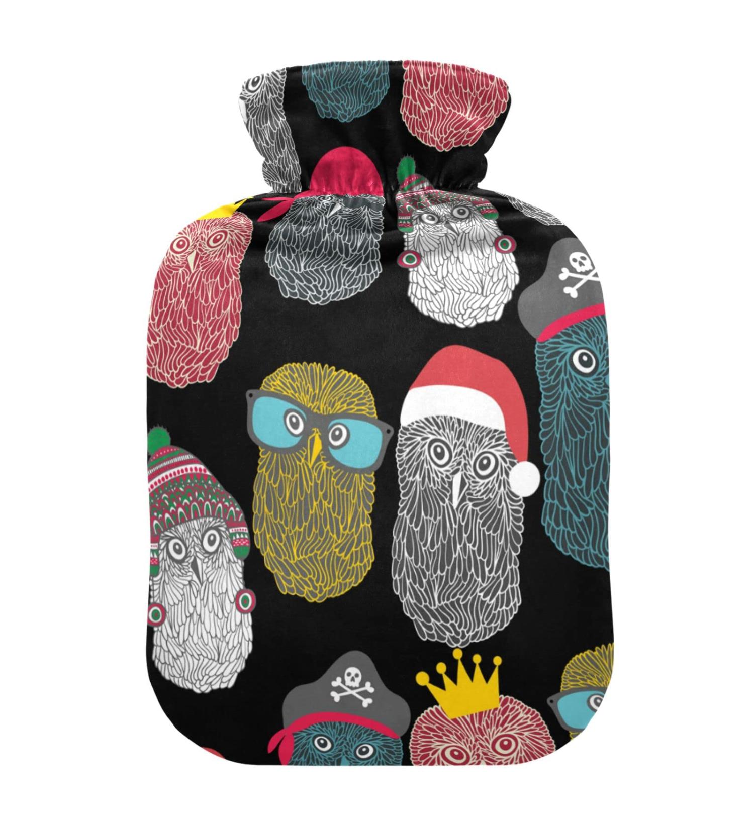 Hot Water Bottles with Cute Owl Cover | 2L Pain Relief & Cramps Relief | International Shipping - Buy Online on GoSupps.com