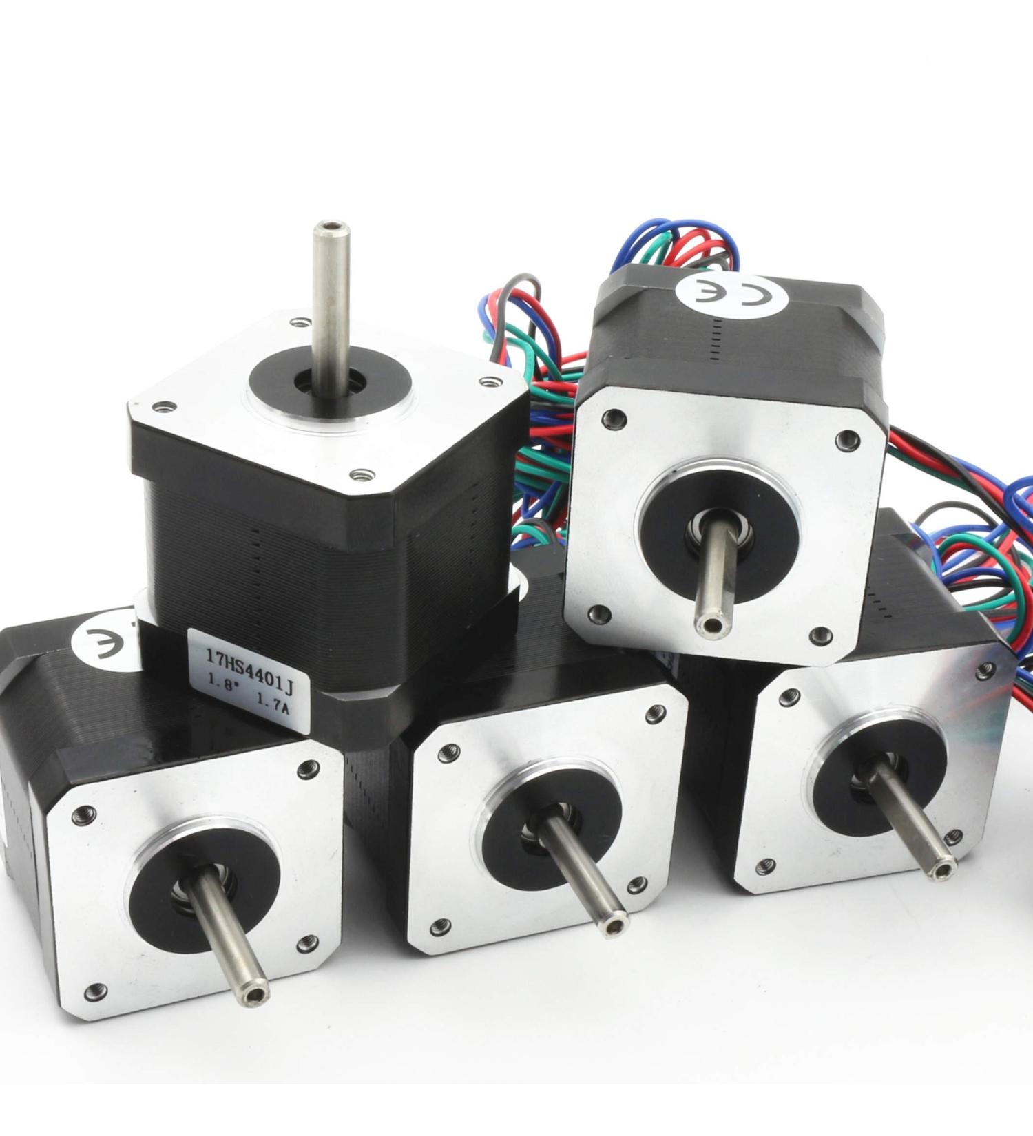 5Pcs Nema 17 Stepper Motor 40mm 64oz-in 45Ncm 1.7A 1.8 degree 2 phase with 1M 4-pin Cable & Connector Bipolar 42 stepping motor for 3D Printer Hobby CNC Router Machine 17HS4401J - Buy Online on GoSupps.com