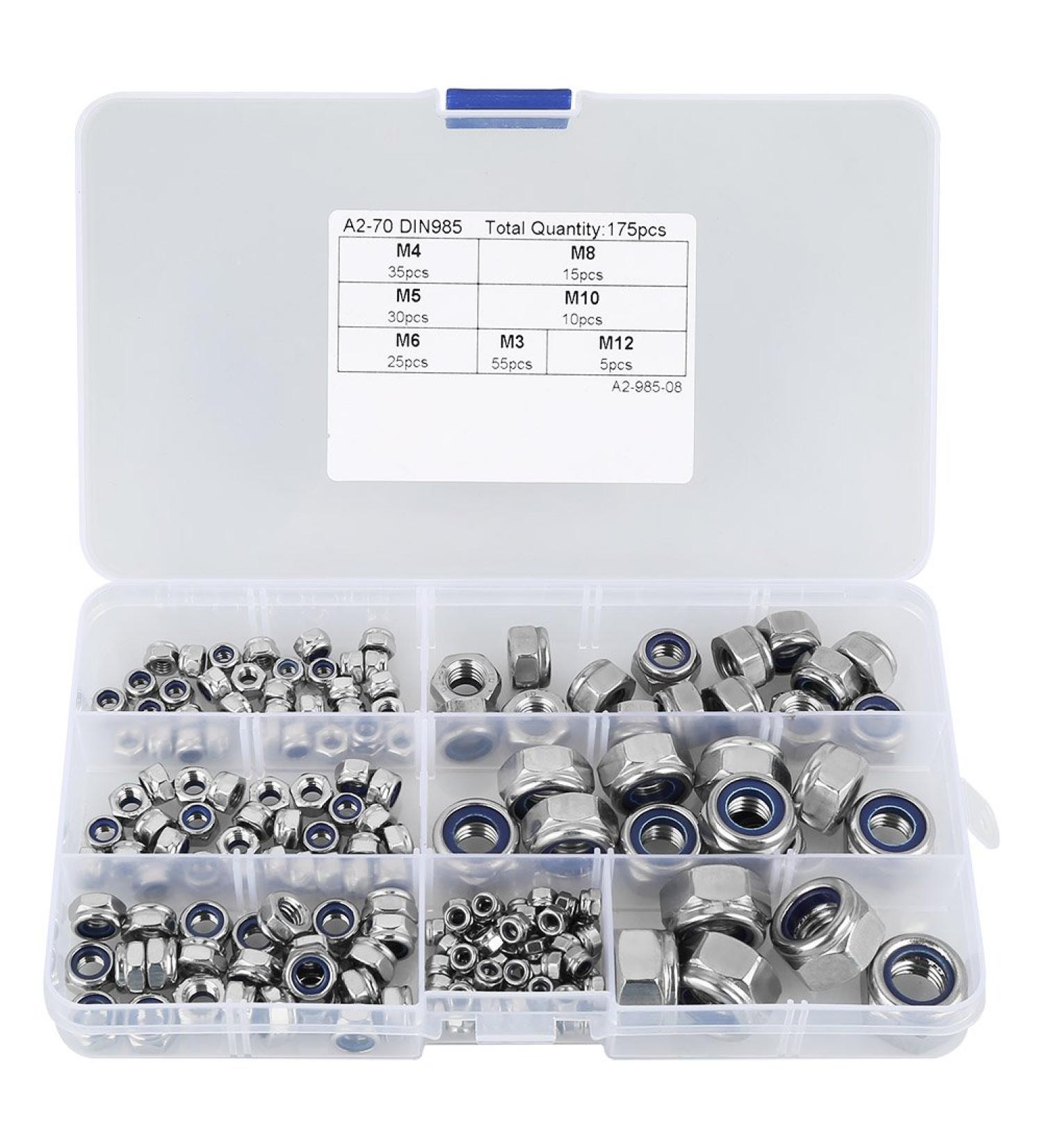 Orenic 175pcs Stainless Steel Hex Nuts Screw Assorted Kit Metric Hex Nut Set Hardware Nuts Assortment Kit with Hex Nuts Set for Versatile Applications - Buy Online on GoSupps.com