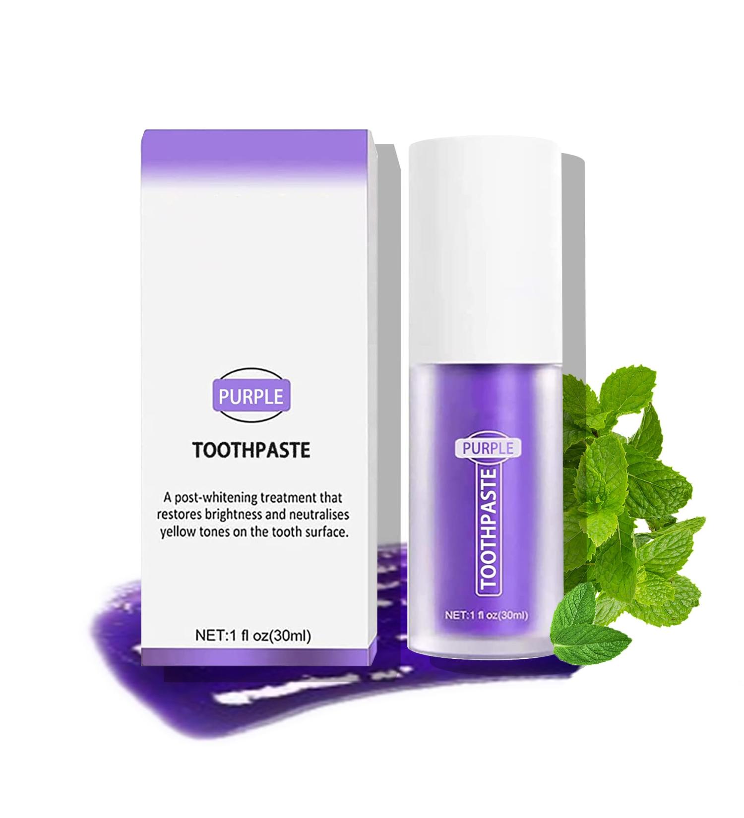 Purple Toothpaste for Teeth Whitening Color Corrector Purple Toothpaste Against Yellow Teeth Whitening Whitening Purple Toothpaste - For Whiter Teeth (30Ml) - Buy Online on GoSupps.com