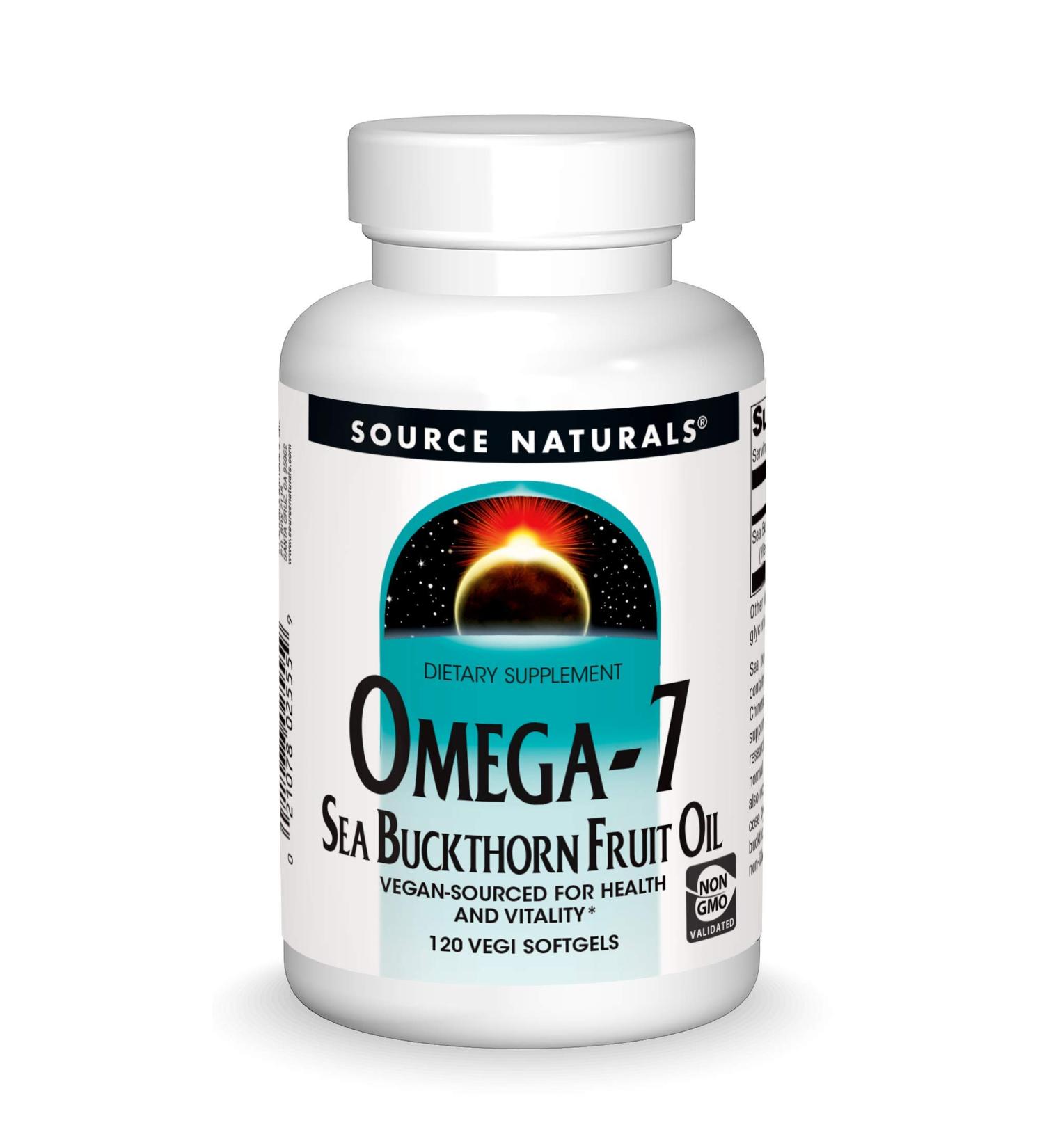 Source Naturals Omega-7 Sea Buckthorn Fruit Oil - 120 Non-GMO Vegan Softgels - Buy Online on GoSupps.com