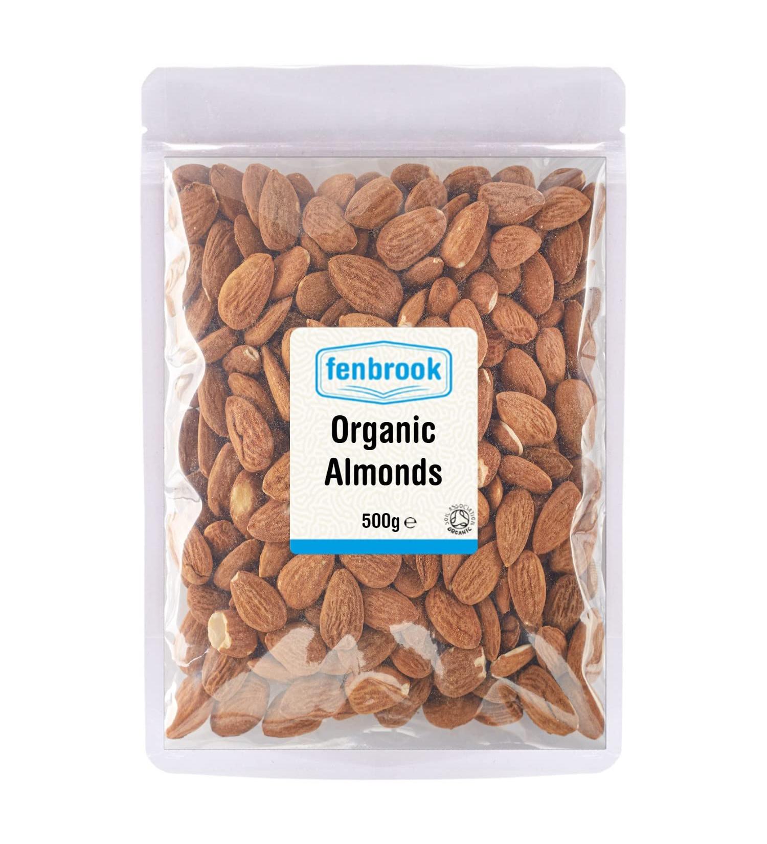 Organic Whole Almonds 500g Certified Organic by Fenbrook Organic - Buy Online on GoSupps.com