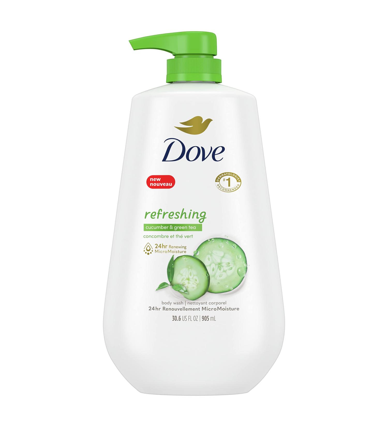 Dove Refreshing Cucumber & Green Tea Body Wash Pump, 30.6 oz - Antibacterial Skin Cleanser for Hydration and Rejuvenation - Buy Online on GoSupps.com