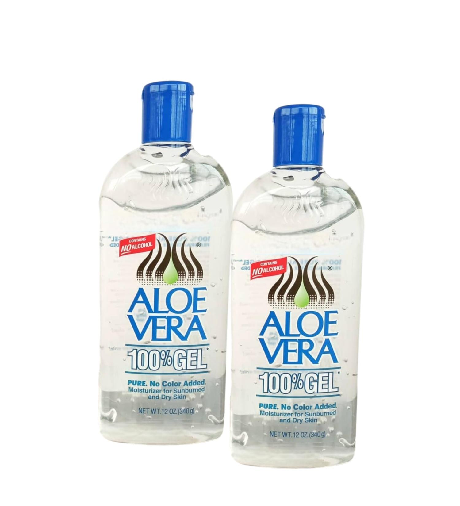 Aloe Vera Gel (12 oz) - PACK 2 Pure Stabilized Aloe Vera Gel for Face Hair & Body No Added Colors or Fragrances