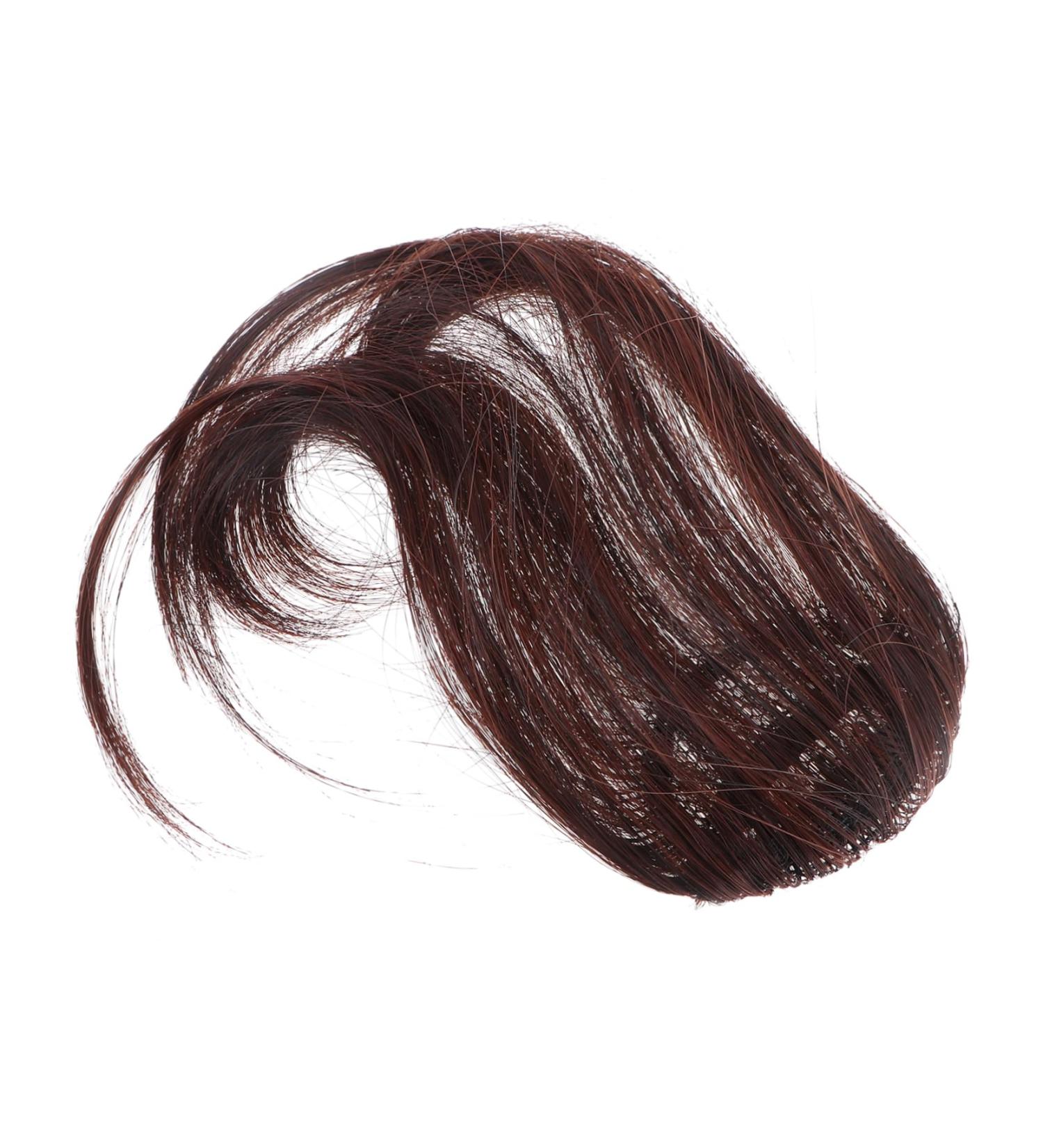 DOITOOL Piece Human Hair Clip Tail Hair Extainson Fringe Clip in Bangs Black Wig Fake Bangs Clip in Bangs Real Human Hair Cosplay Hairclips Clip in Hair Bangs No Trace Miss Fake Ponytail 18.00X6.50X0.50CM Brown - Buy Online on GoSupps.com