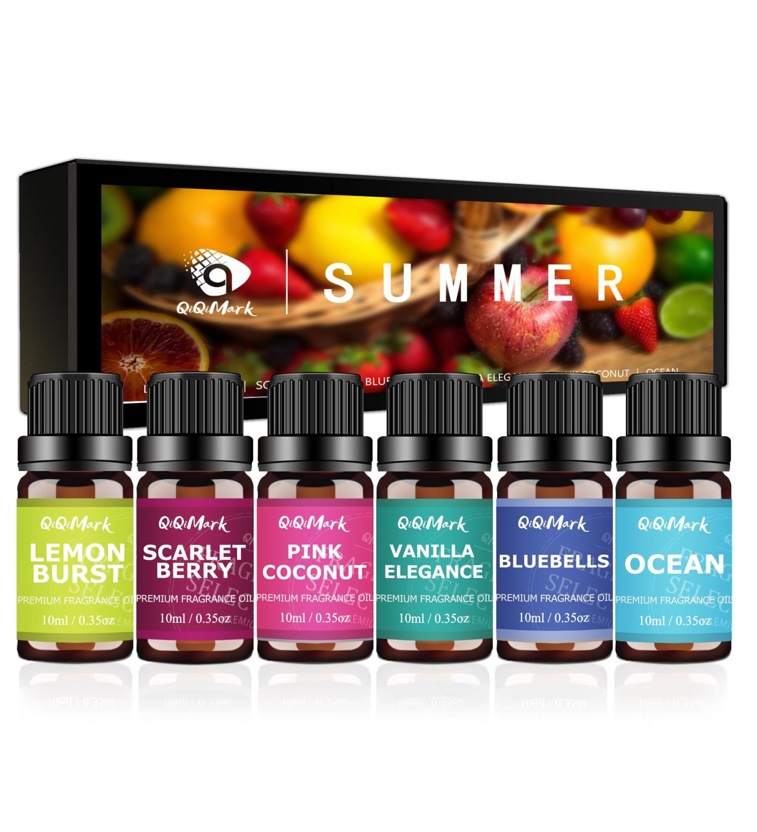 Summer Fragrance Oils Set - 6pcs for Diffusers | Lemon Burst Scarlet Berry Bluebells & More | Perfect for Waterless Diffusers Car Air Fresheners & Humidifiers - Buy Online on GoSupps.com