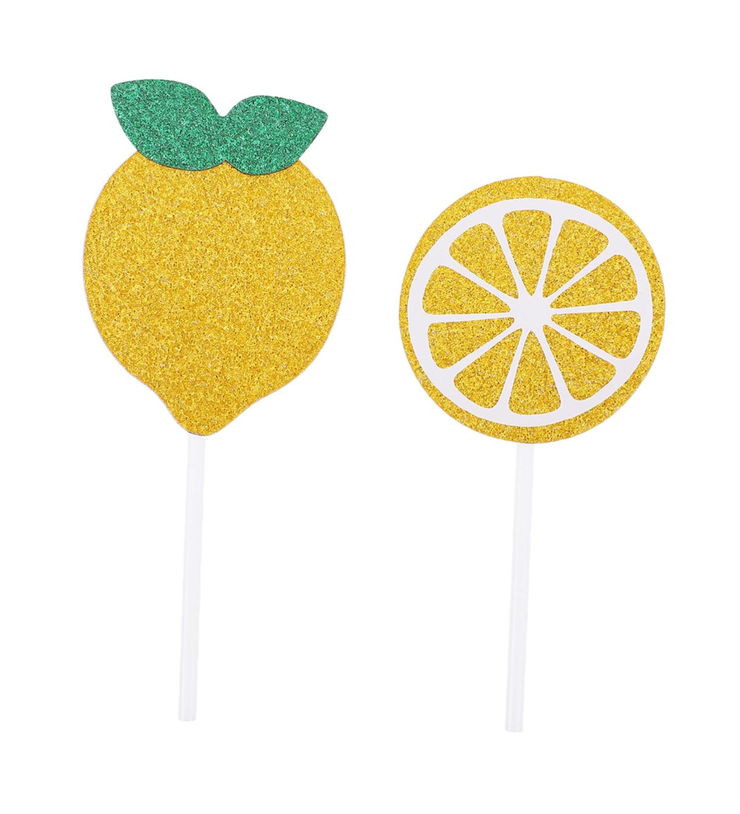 Artibetter 24pcs lemon cake decorations ingredients cake lemon baby shower decorations birthday cupcake topper cocktail plug in 12 piece set lemon Insert card muffin birthday cake topper - Buy Online on GoSupps.com