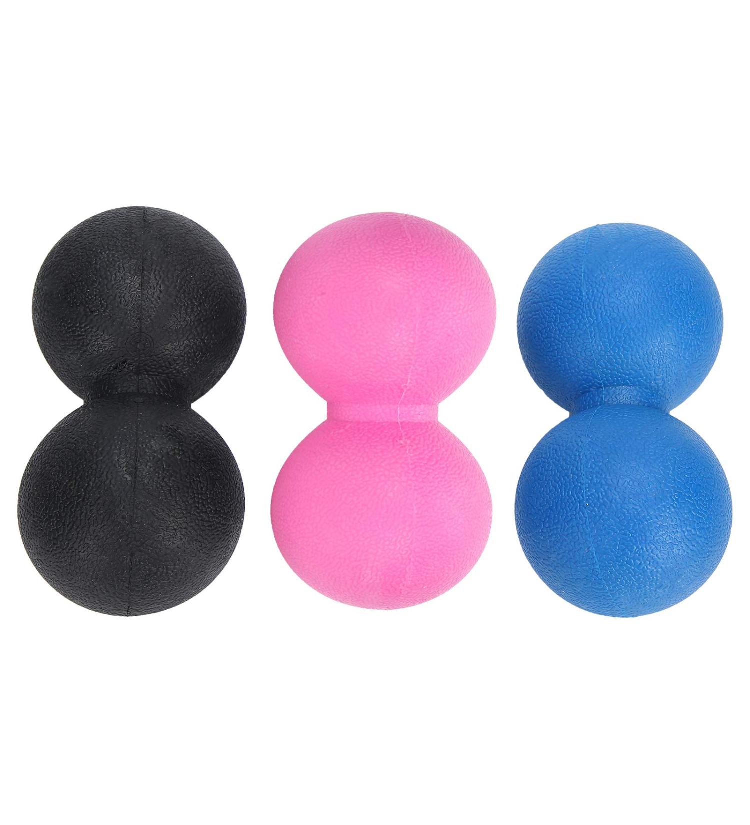 Verdant Touch TPR Massage Ball Set | Yoga Muscle Relaxation & Portable Fitness Black Rose Red Blue - Buy Online on GoSupps.com