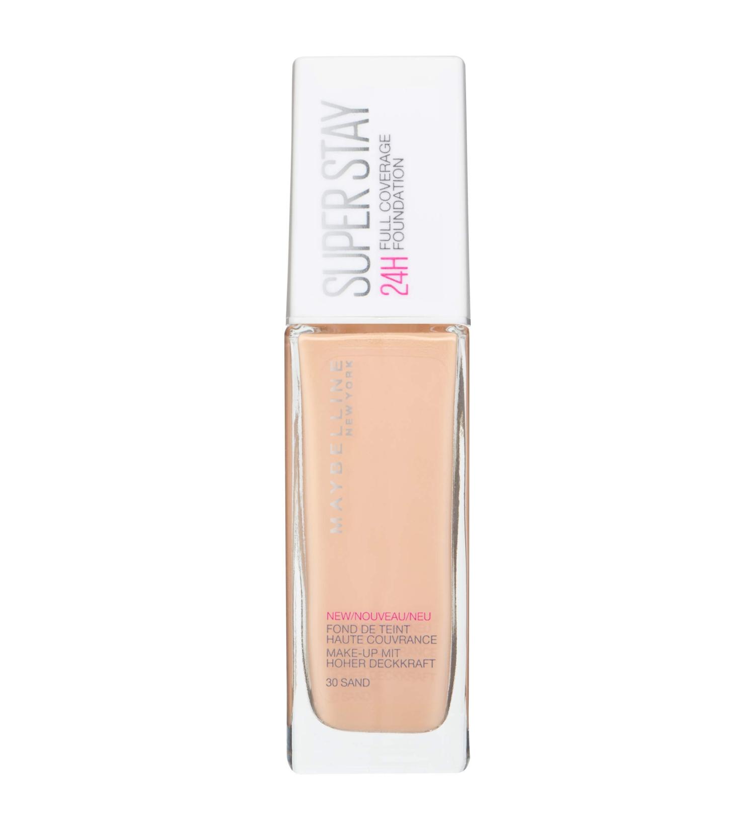Maybelline Superstay 24 Hour Longlasting Foundation - Lightweight, Water and Transfer Resistant - 30ml Shade 30 Sand - Buy Online on GoSupps.com