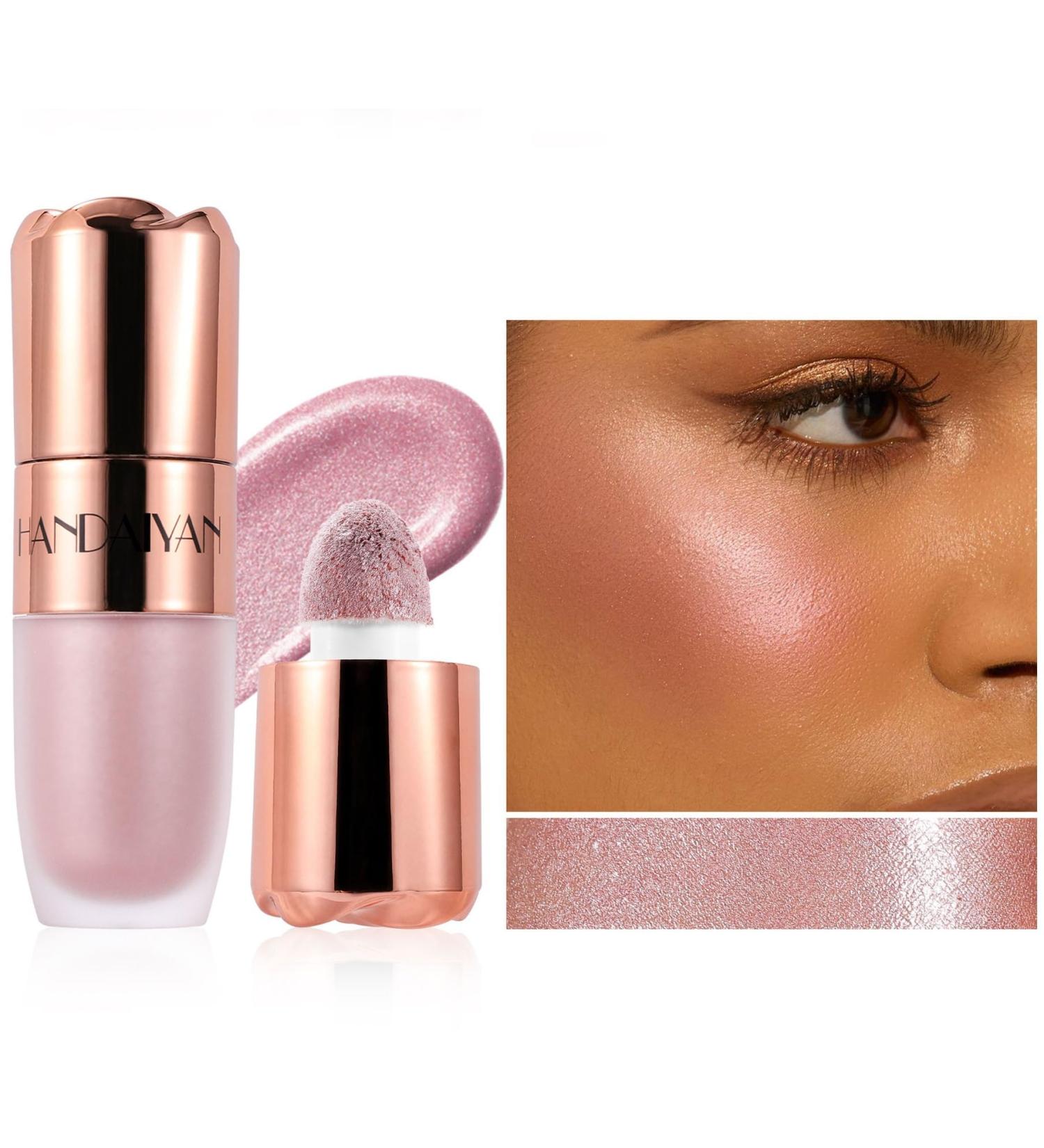  Beliky Girl Liquid highlighter face bronzer with pillow applicator natural shimmer finish light cream and gradient brightening face makeup #Bellini Brunch - Buy Online on GoSupps.com