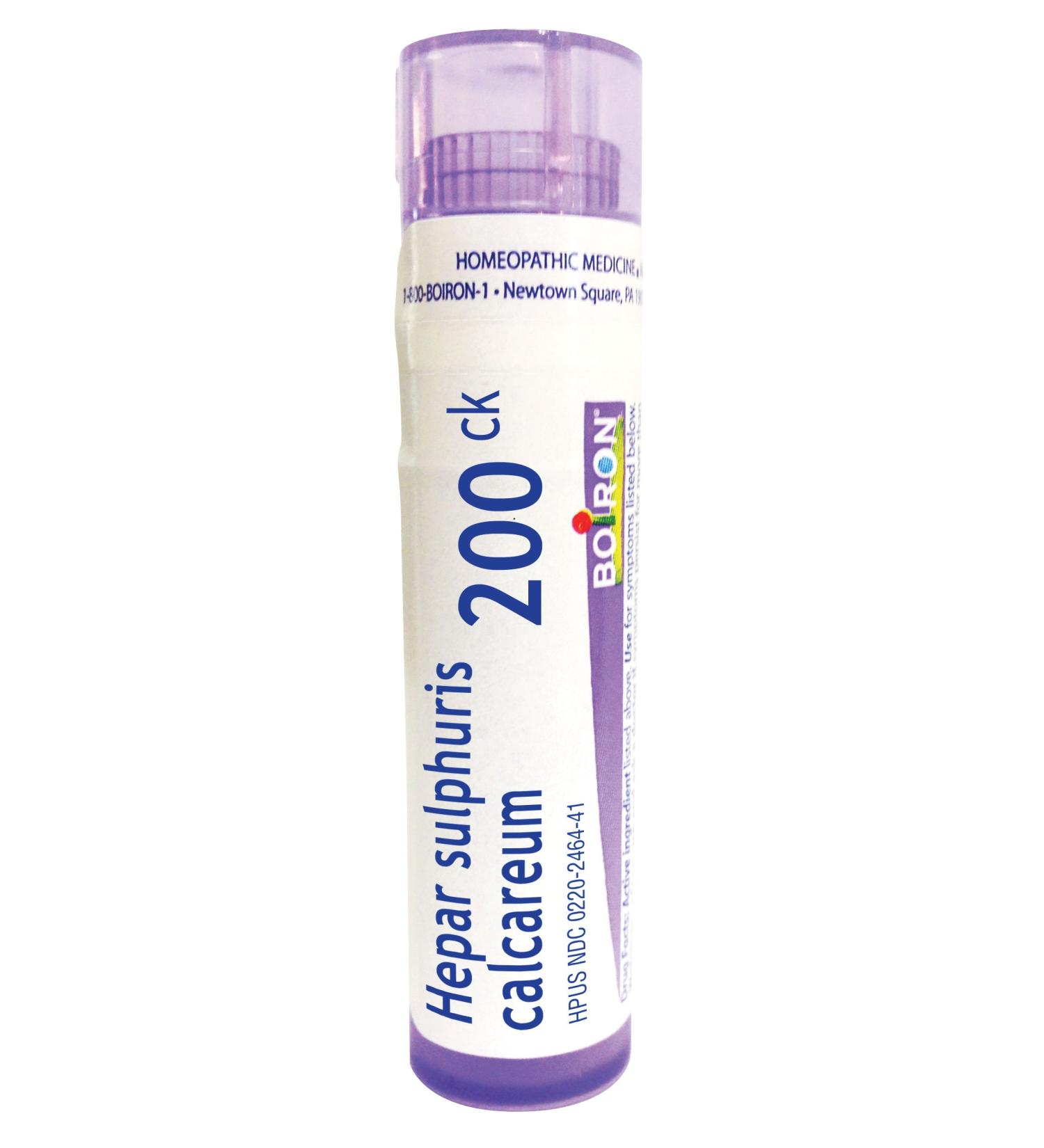 Boiron Hepar Sulphuris Calcareum 200Ck Homeopathic Cough Medicine - 80 Pellets - Buy Online on GoSupps.com