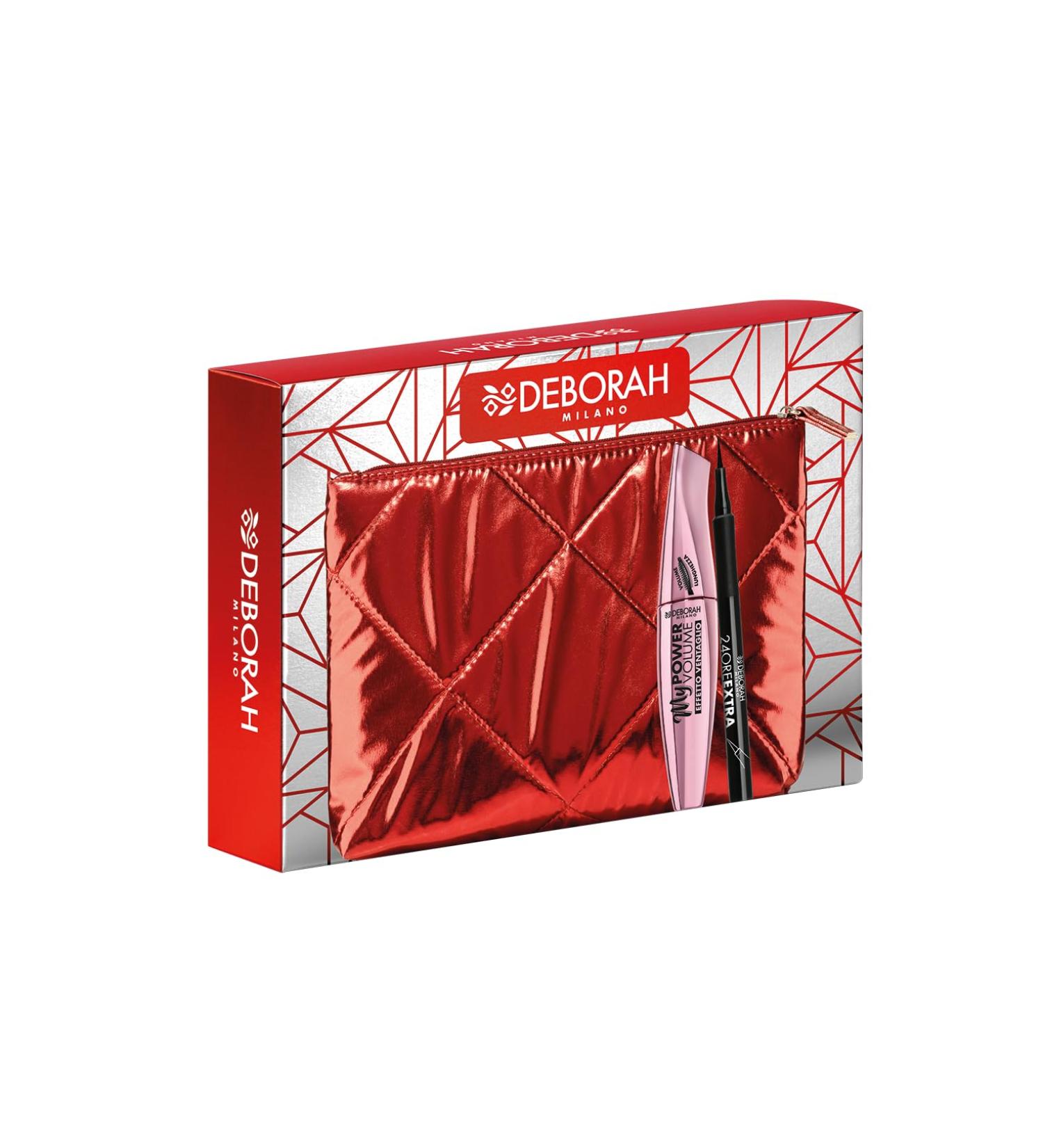 DEBORAH Deborah Milano - Gift pouch with MyPower Volume Mascara and 24 Hour Extra Black Eyeliner Pen No. 06