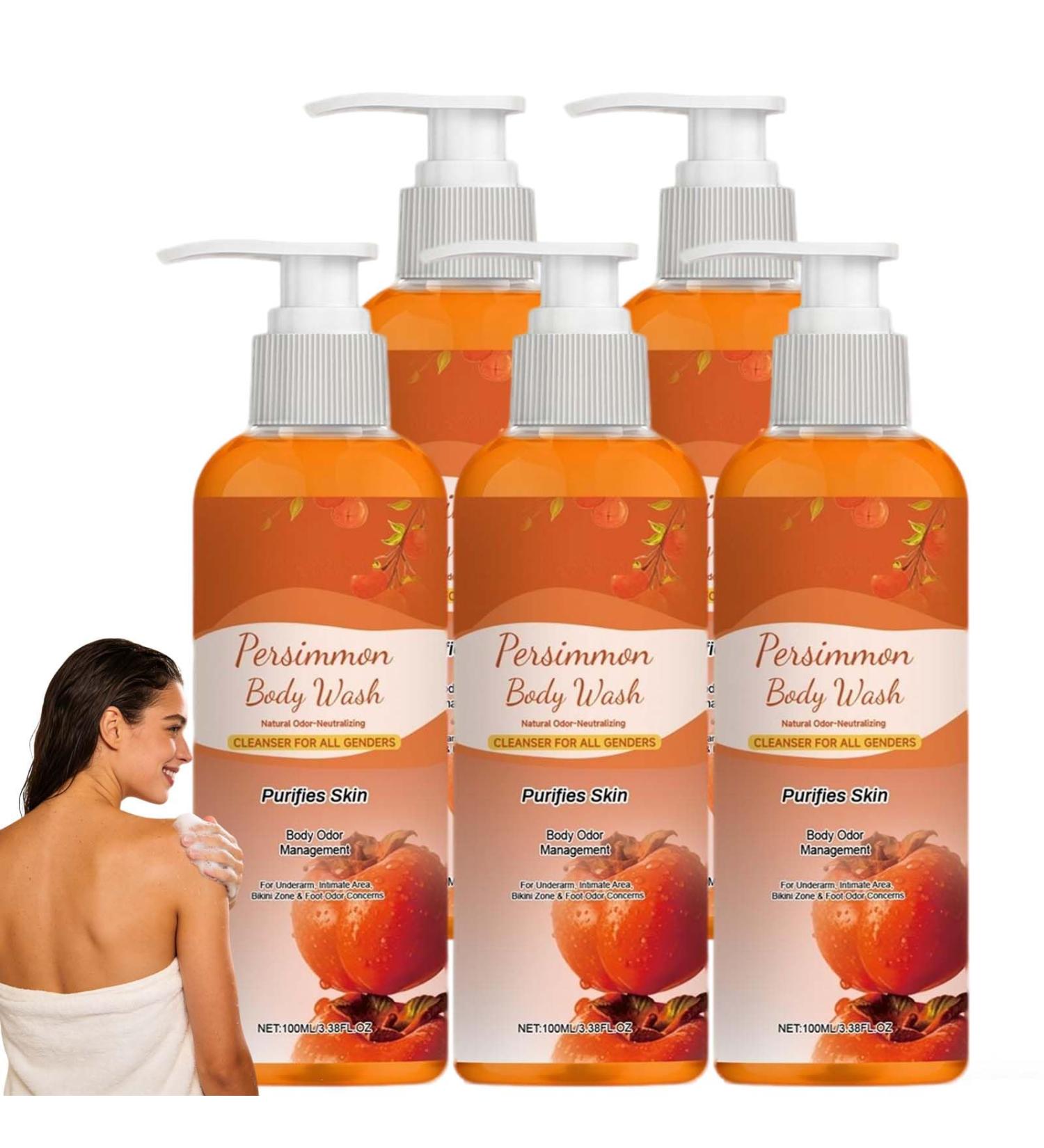  XUSHAOLUN Persimmon Shower Gel for the Elderly Anti-Odor Body Control with Persimmon Extract Eliminates Odors on Thighs and Underarms Long-Lasting Moisturizer (5PCS) - Buy Online on GoSupps.com