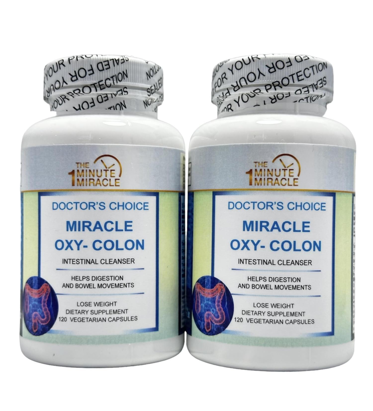 Miracle Oxy-Colon Cleanse Vegan Colon Cleanser - 2 Bottles - 120 Vegetarian Capsules - Buy Online on GoSupps.com