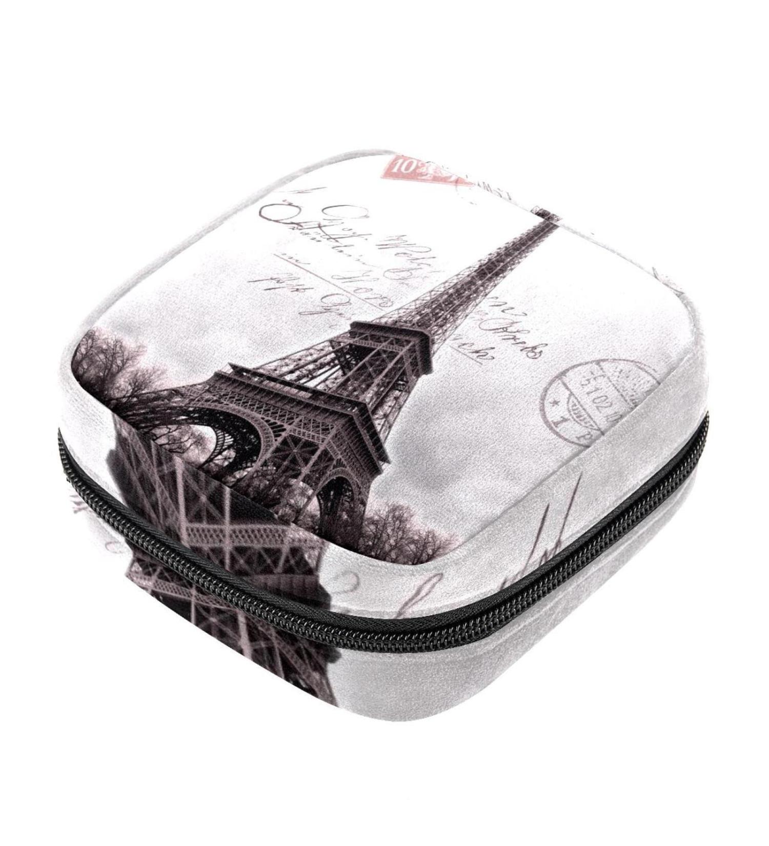 Buy Paris Eiffel Tower Stamps & Stylish Women's Napkin Storage Bags | Portable Period Bags for Teens & Menstrual Cup Holders - Buy Online on GoSupps.com