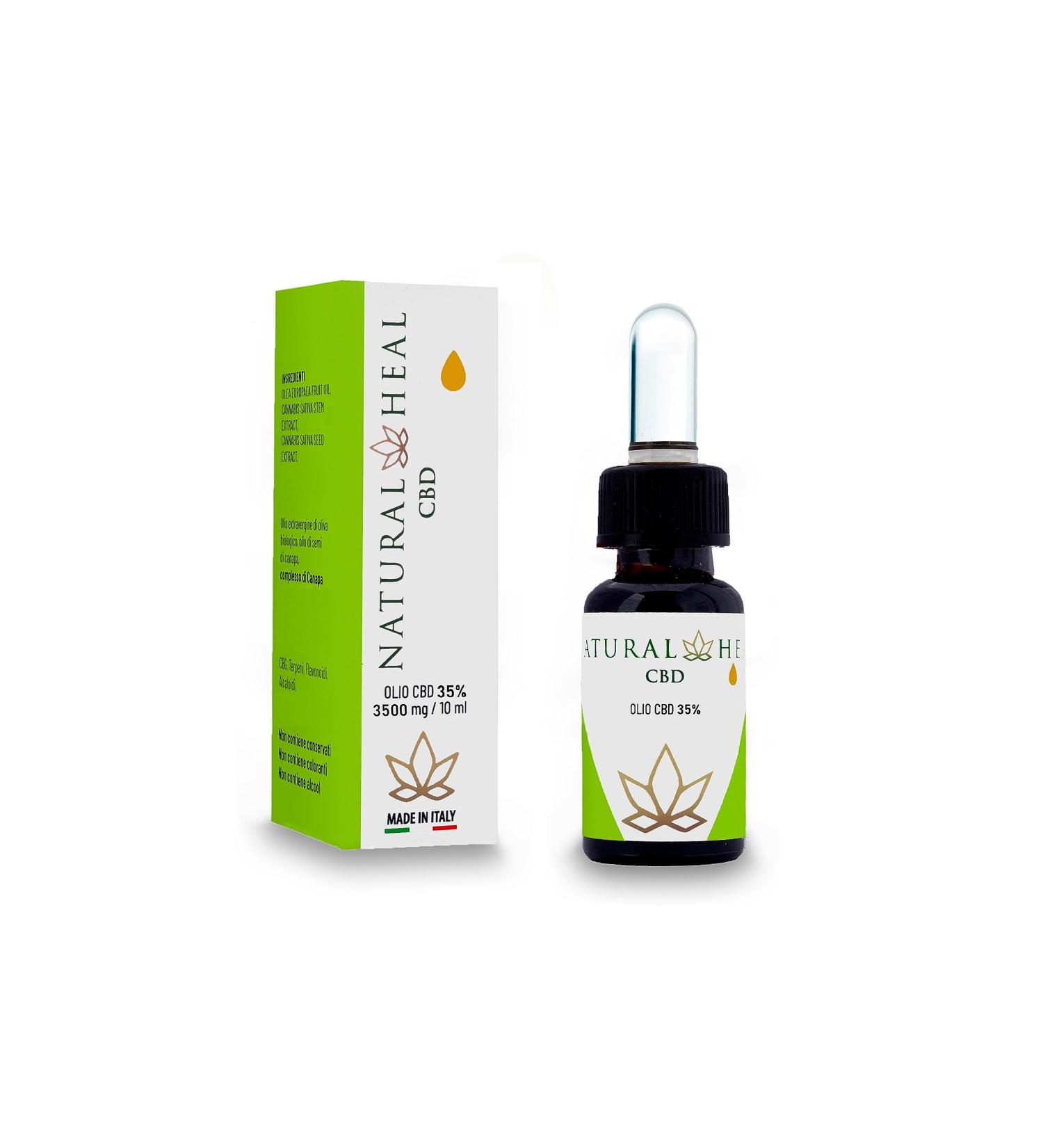  NATURAL HEAL CBD Oil 35% Pure Organic Hemp Oil Formula 100% Natural Made in Italy CBD Face Oil Body & Hair Healing Hemp Seed Oil Relaxing - Buy Online on GoSupps.com