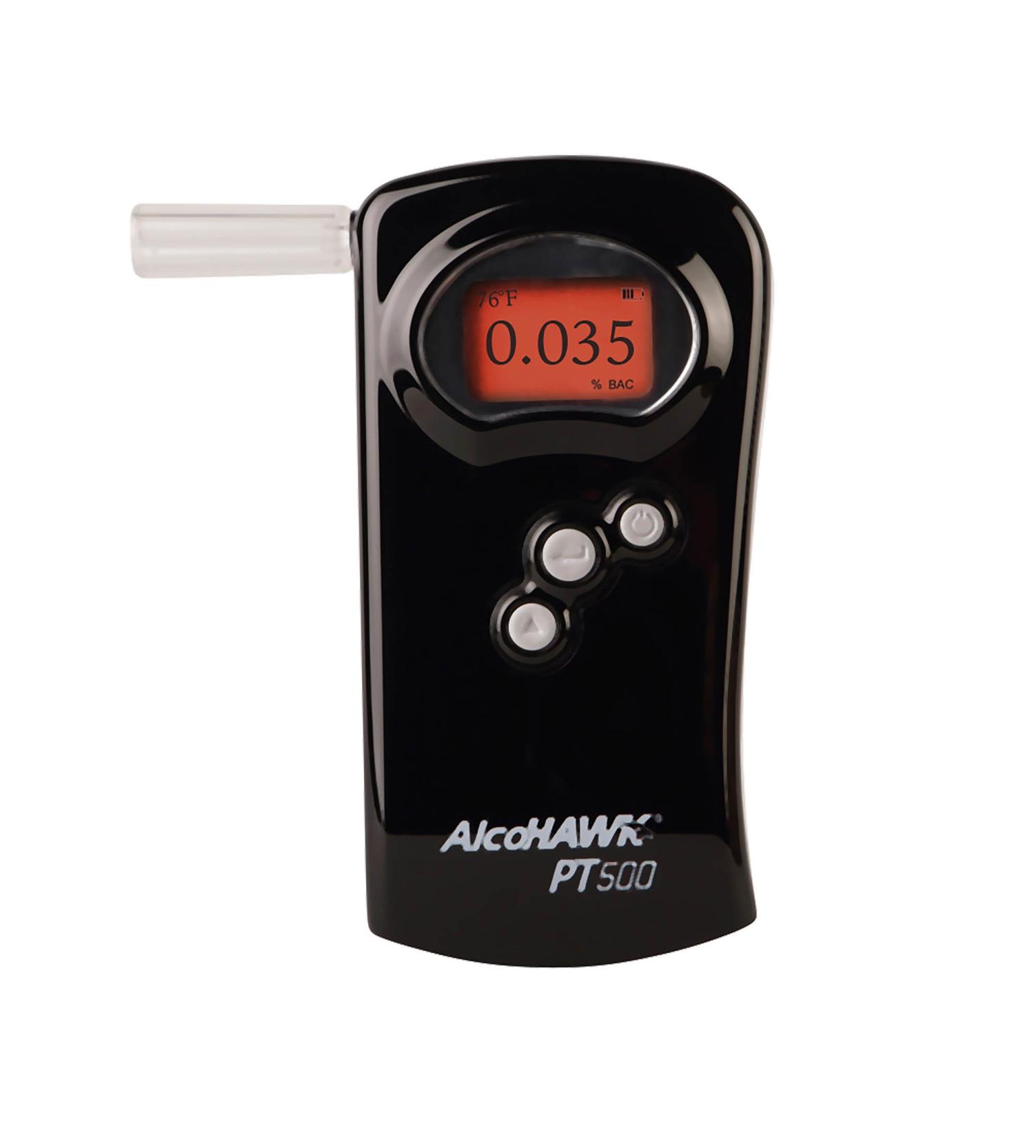 AlcoHAWK PT500 Breathalyzer - Police Grade Professional Alcohol Tester with Fuel Cell Sensor - Accurate Portable BAC Tracker with LCD Screen - Buy Online on GoSupps.com