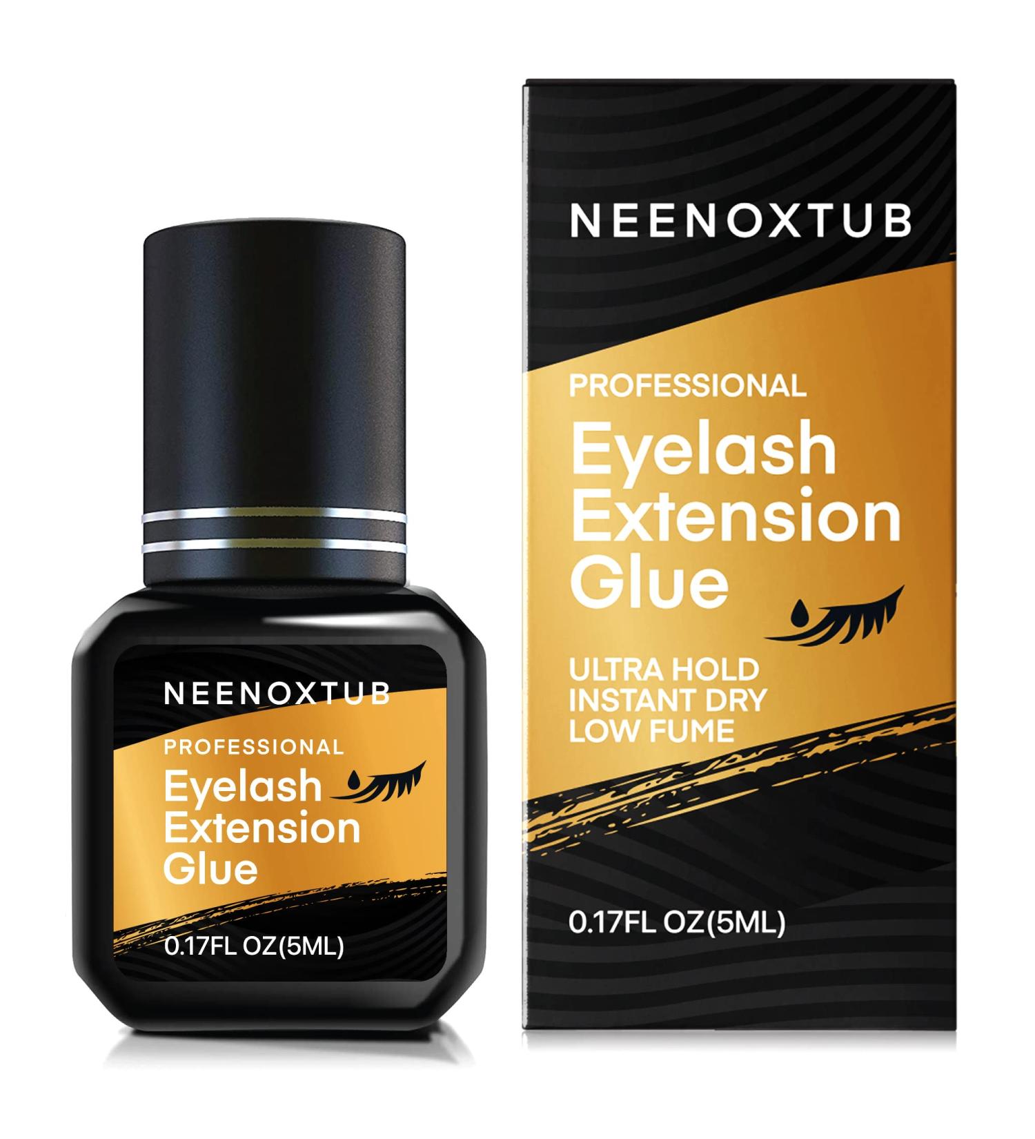 Neenoxtub Sensitive Eyelash Extension Glue - Professional Grade, Ultra-Low Fume, 7-9 Weeks Retention - 5ml - Buy Online on GoSupps.com
