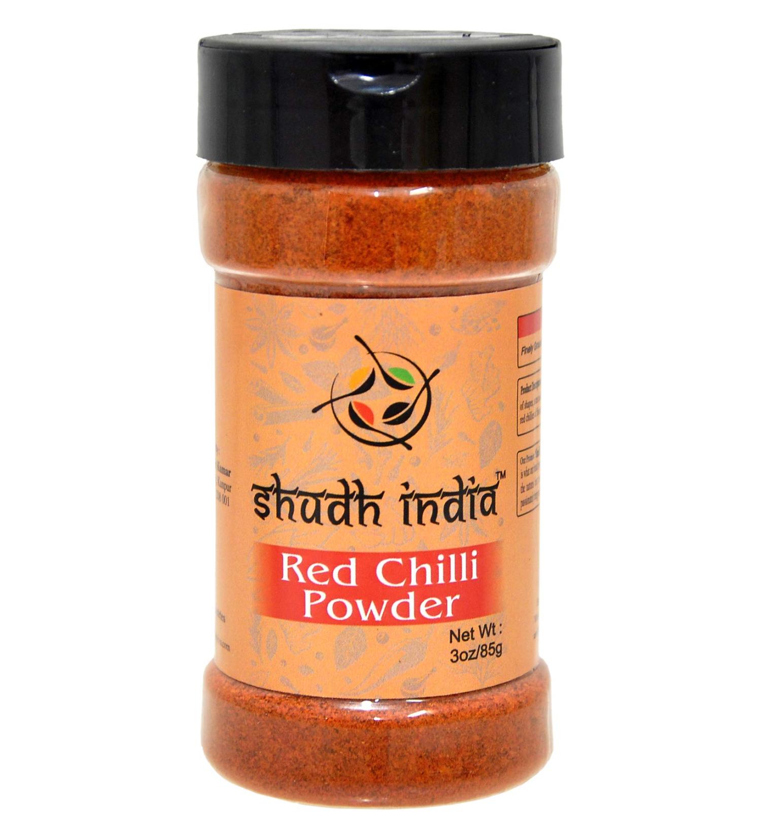 Shudh India Traditional Spicy Red Chili Powder - Natural, Gluten-Free, Vegan, Non-GMO, Indian Origin - Buy Online on GoSupps.com