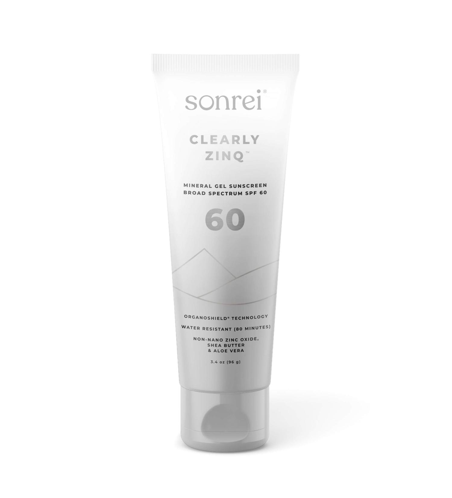Sonrei Clearly Zinq Mineral Sunscreen Gel SPF 60 - Face & Body Zinc Protection for Athleisure | 3.40 Fl Oz - Buy Online on GoSupps.com