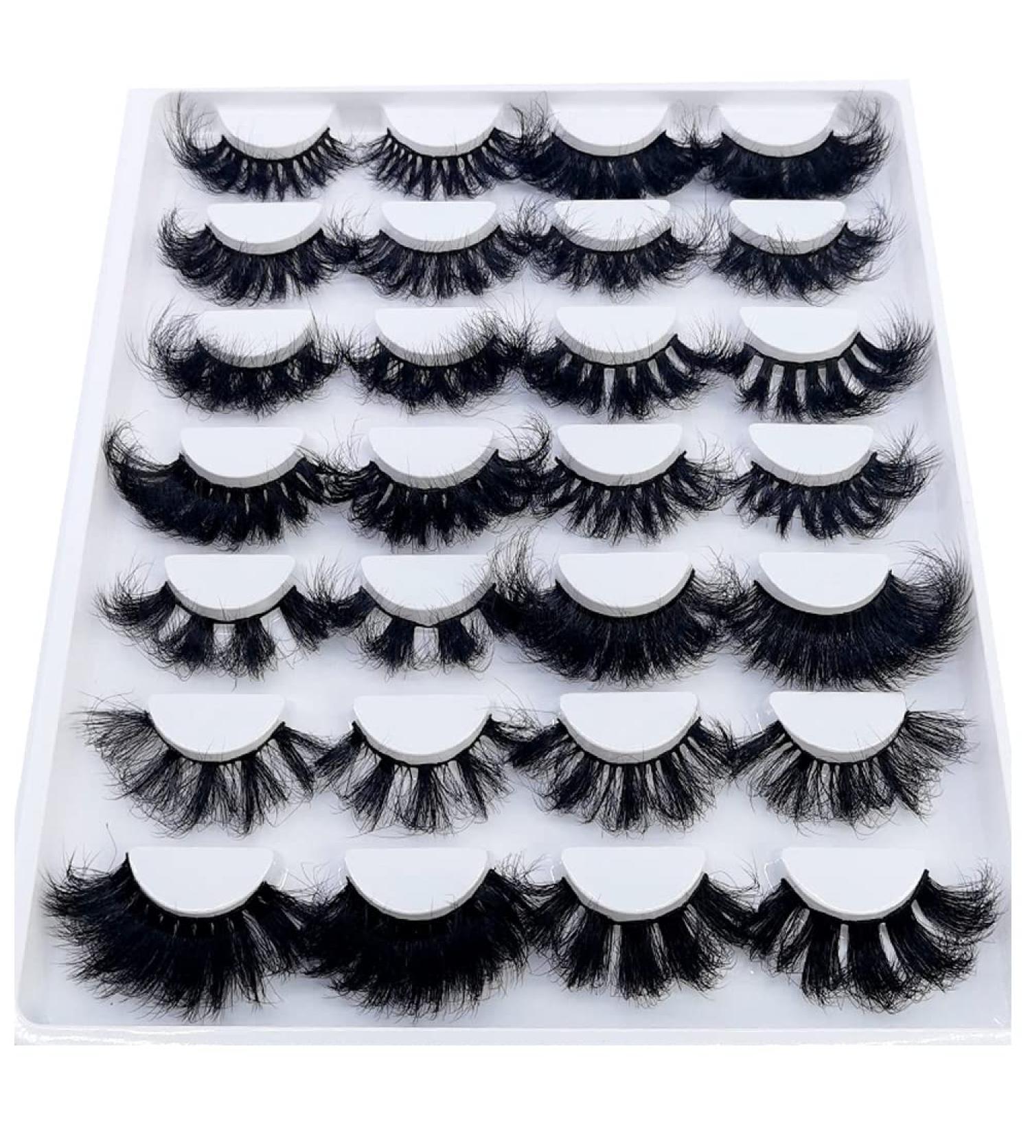 AMSDCN Fluffy 3D Mink Lashes Wholesale - 14/16 Pairs 10-25mm Long Thick and Natural False Eyelashes (SD-04) - Buy Online on GoSupps.com