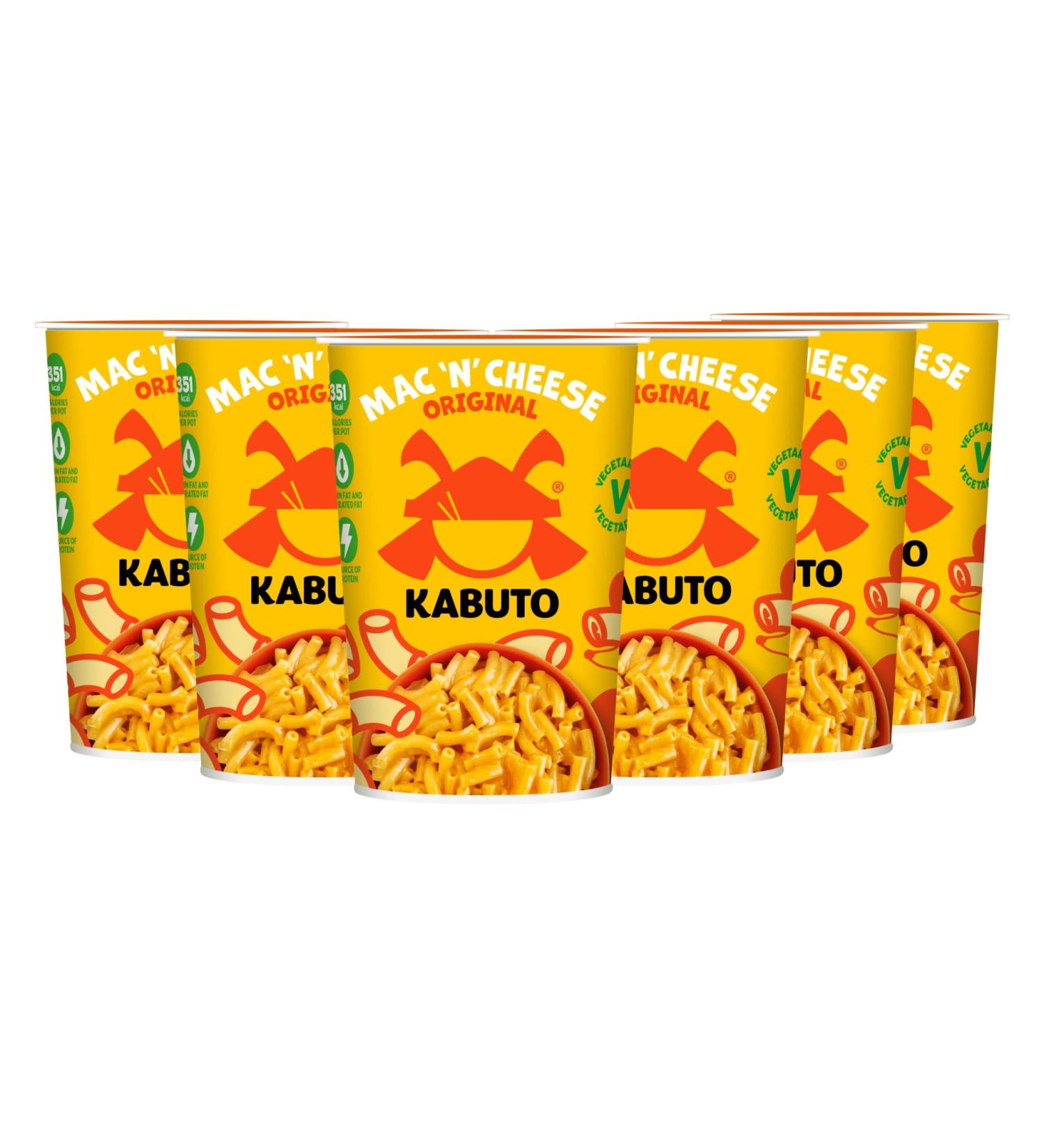 Kabuto Noodles Mac n' Cheese Original Pack of 6 (6 x 85g Instant Macaroni Cheese Original Flavour Pots) - Buy Online on GoSupps.com