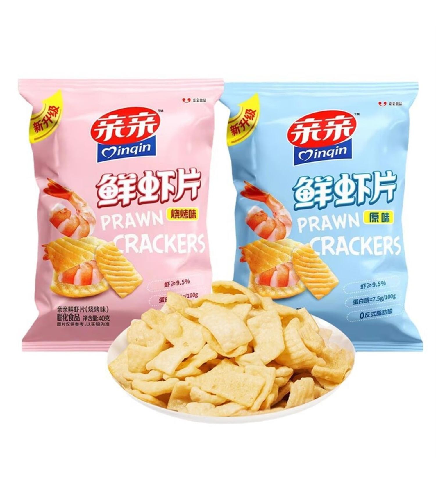 Chips De Crevettes Dor es Croustillantes Croustillantes Et D licieuses 40 G * 2 Saveur BBQ/Saveur Originale - Buy Online on GoSupps.com