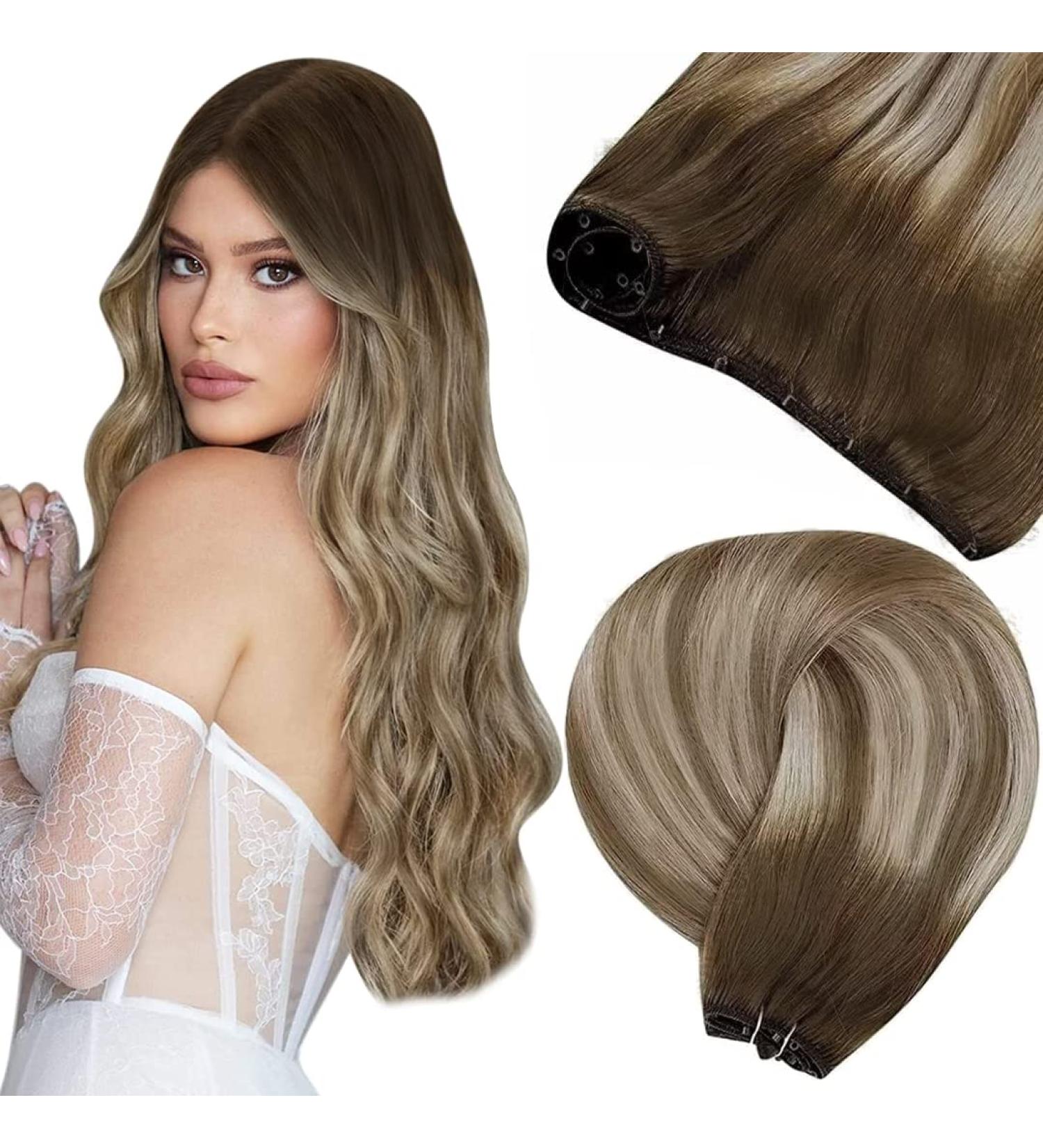 LAAVOO Microbead Extensions - Real Hair Brown Blonde 45cm Micro Weft - Remy EZ Weft 50g #8/60/8 - Lightweight & Breathable - Buy Online on GoSupps.com