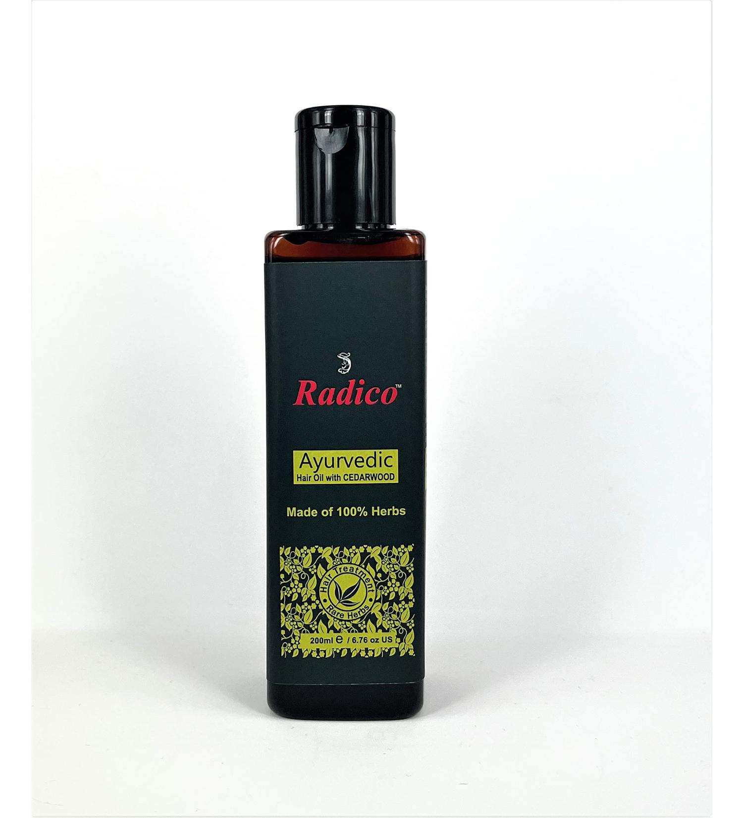 Radico Organic Ayurvedic hair oil |With cedar |Gives important nutrients |Against hair slip |Gives shine |Improves combability |200 ml