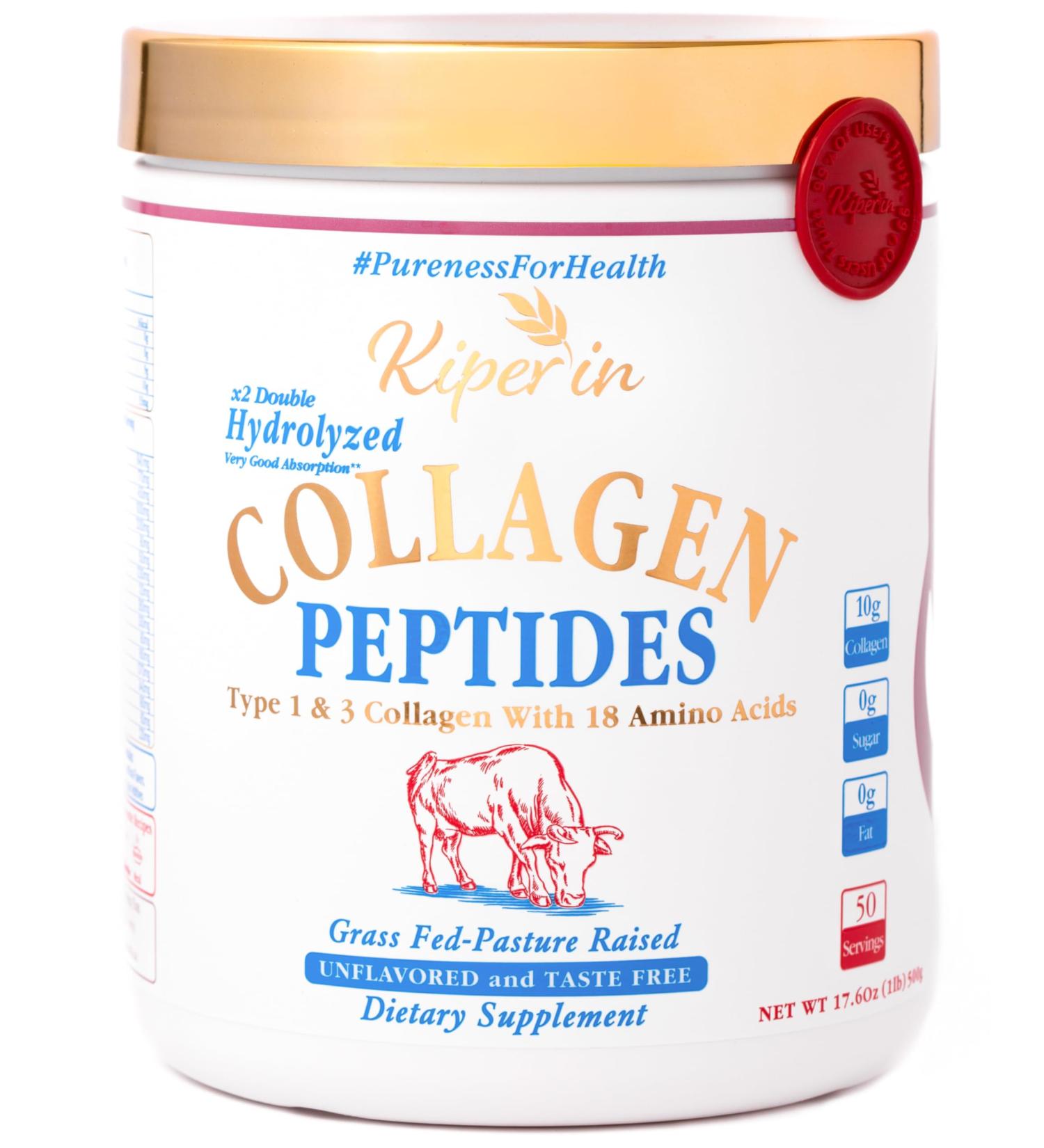 100% Pure & Natural Collagen Peptides | x2 Hydrolyzed Collagen for Women | Clinically Proven | Boost Skin Hair Nail Joint.. & Diet | Pureness for Health Principle | Unflavored (Standard) - Buy Online on GoSupps.com