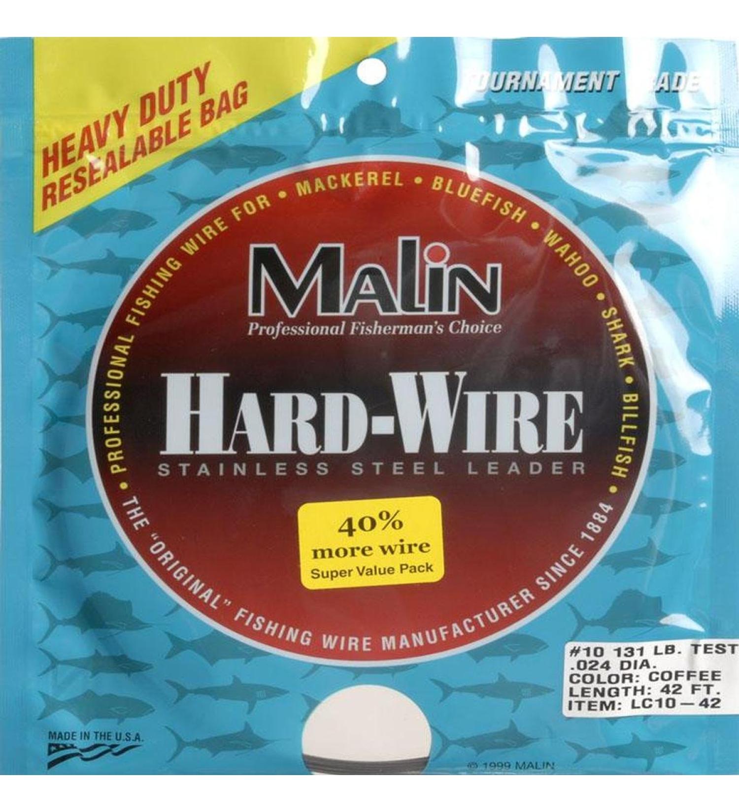 Malin LC10-42 Standard Ss Hard-Wire .024 Dia, 131Lb Test, 42Ft