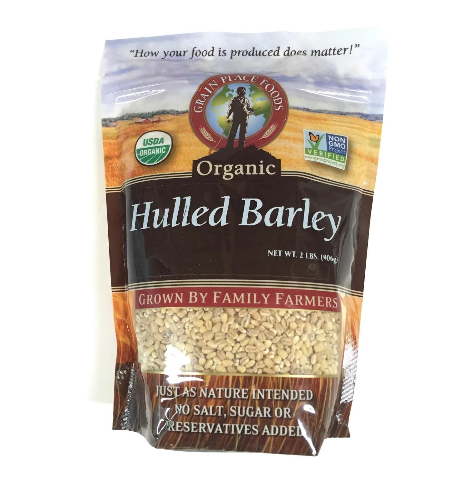 Grain Place Foods Organic Hulled Barley 2lb Bag - Non-GMO, 2 Pound Pack - Buy Online on GoSupps.com