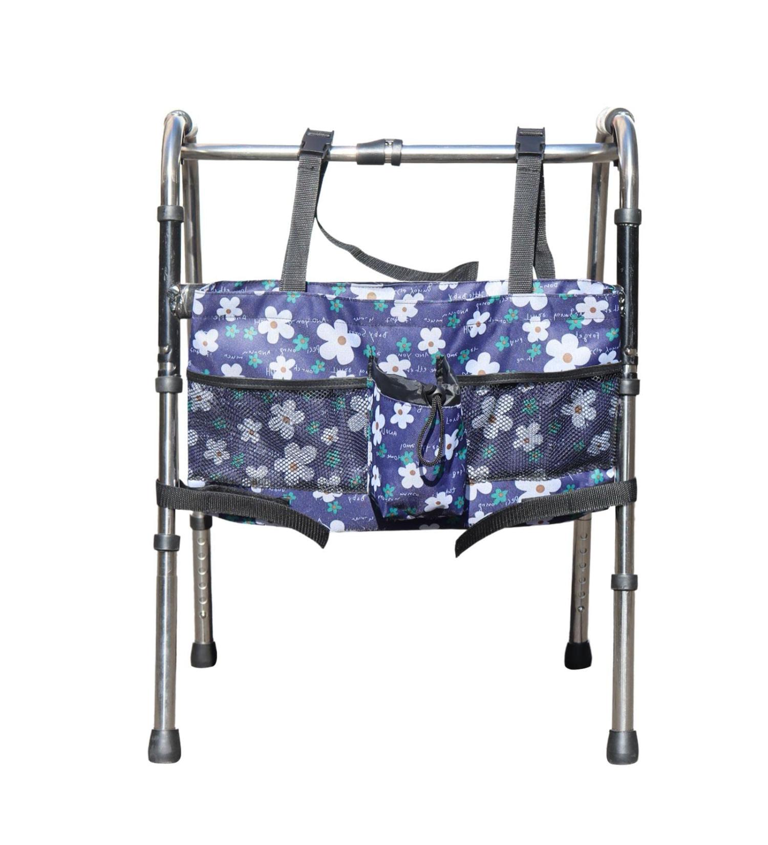 Walker Bag - Water Resistant Pouch Basket with 5 Pockets for Rollator and Folding Walker Wheelchairs Bariatric Walkers Blue - Buy Online on GoSupps.com