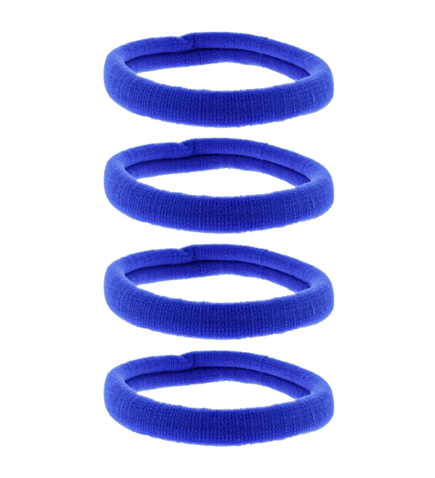 Zac's Alter Ego Set of 4 Very Large Royal Blue Jersey Hair Endless Elastics/Ponios