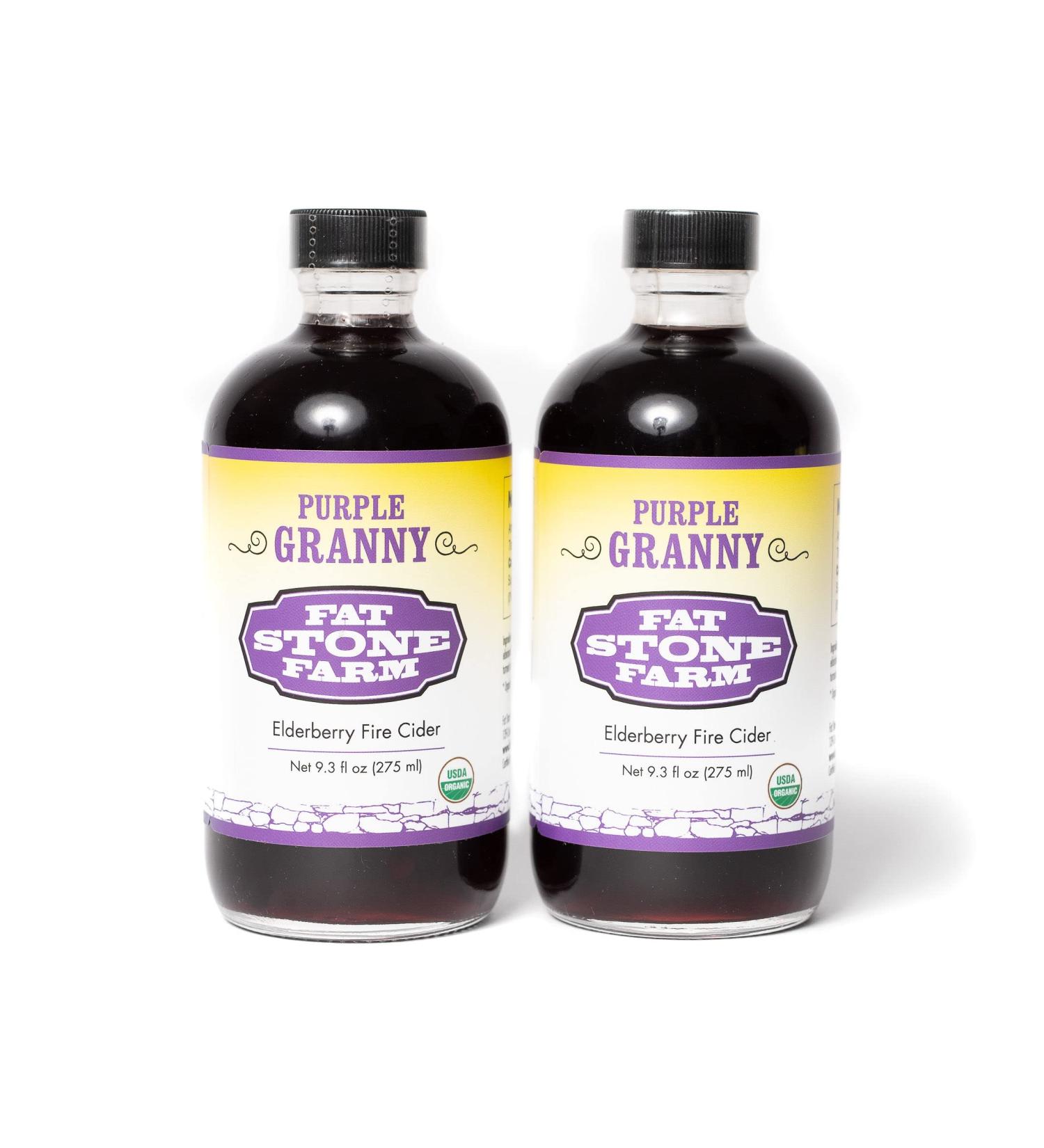 Fat Stone Farm Purple Granny Organic Elderberry Fire Cider 2x 9.3 fl. oz - New Arrival - Buy Online on GoSupps.com
