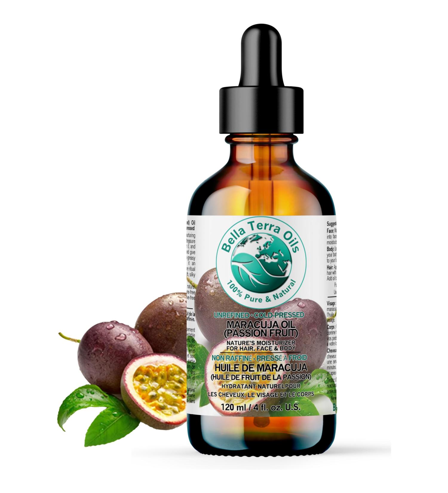 Pure Maracuja Oil for Lustrous Hair & Radiant Skin Lightweight & Non-Greasy 120 ml. Bella Terra Oils 120 ml (Pack of 1) - Buy Online on GoSupps.com