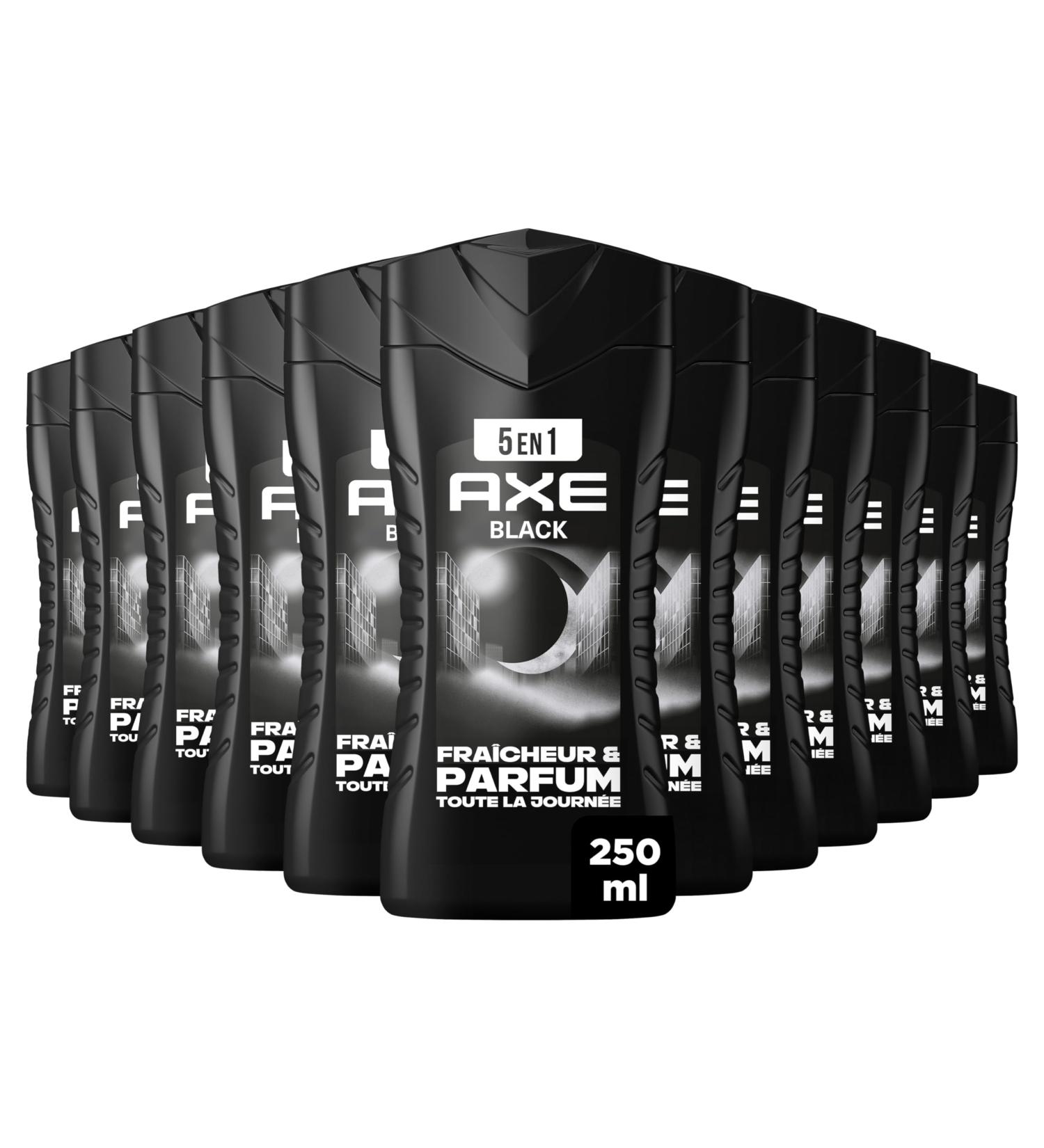  AXE Men's 5-in-1 Black Shower Gel - 24h Moisturising - 87% Natural Ingredients - Black Berries & Cedarwood Fragrance - Pack of 12 x 250 ml - Buy Online on GoSupps.com