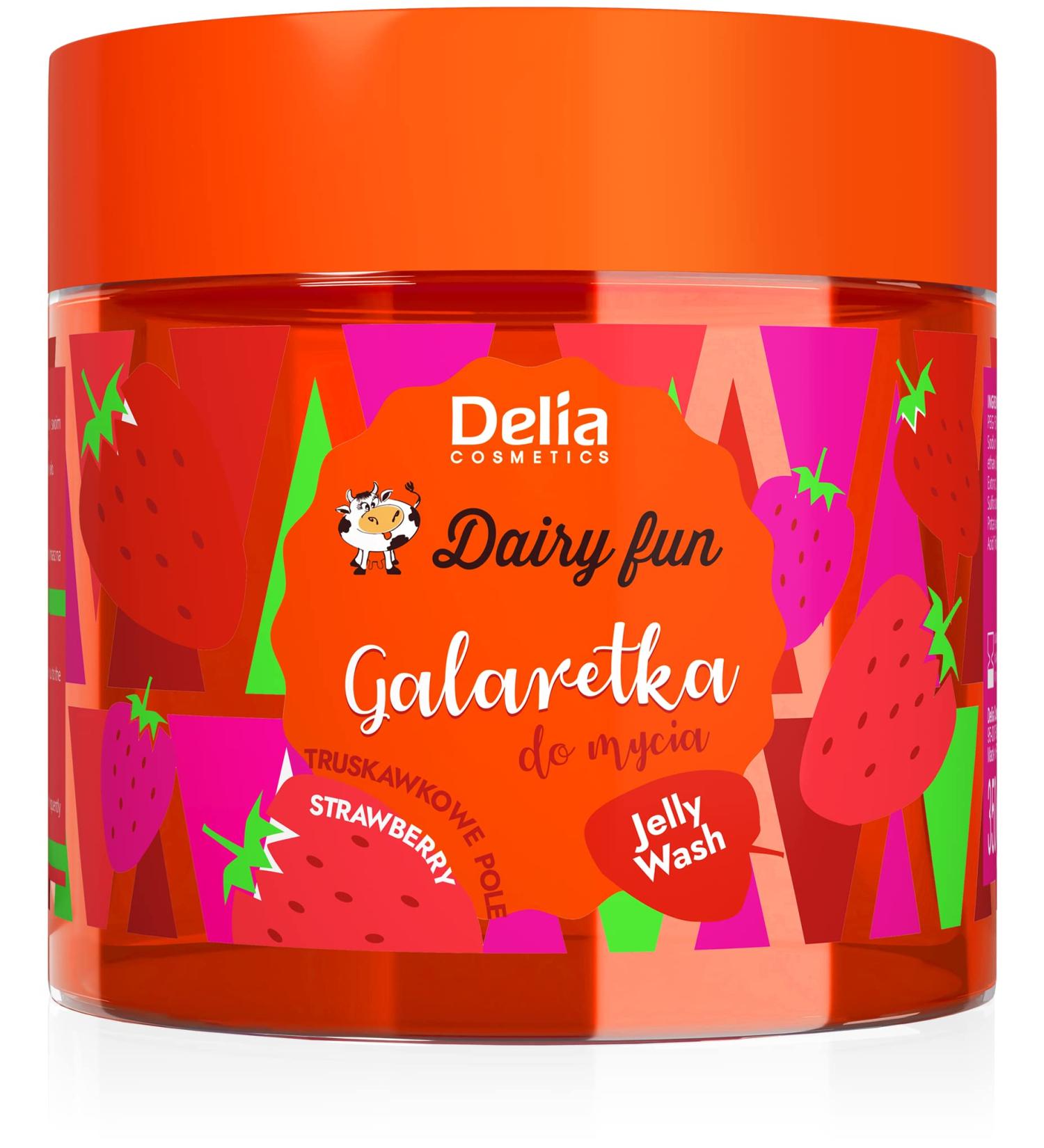 Delia Cosmetics Delia Cosmetics - Dairy Fun - Strawberry Gel for Body Washing - Cleans and Refreshes - Scented and Smooth Skin - Intense Strawberry Fragrance - Natural Extracts - 350g